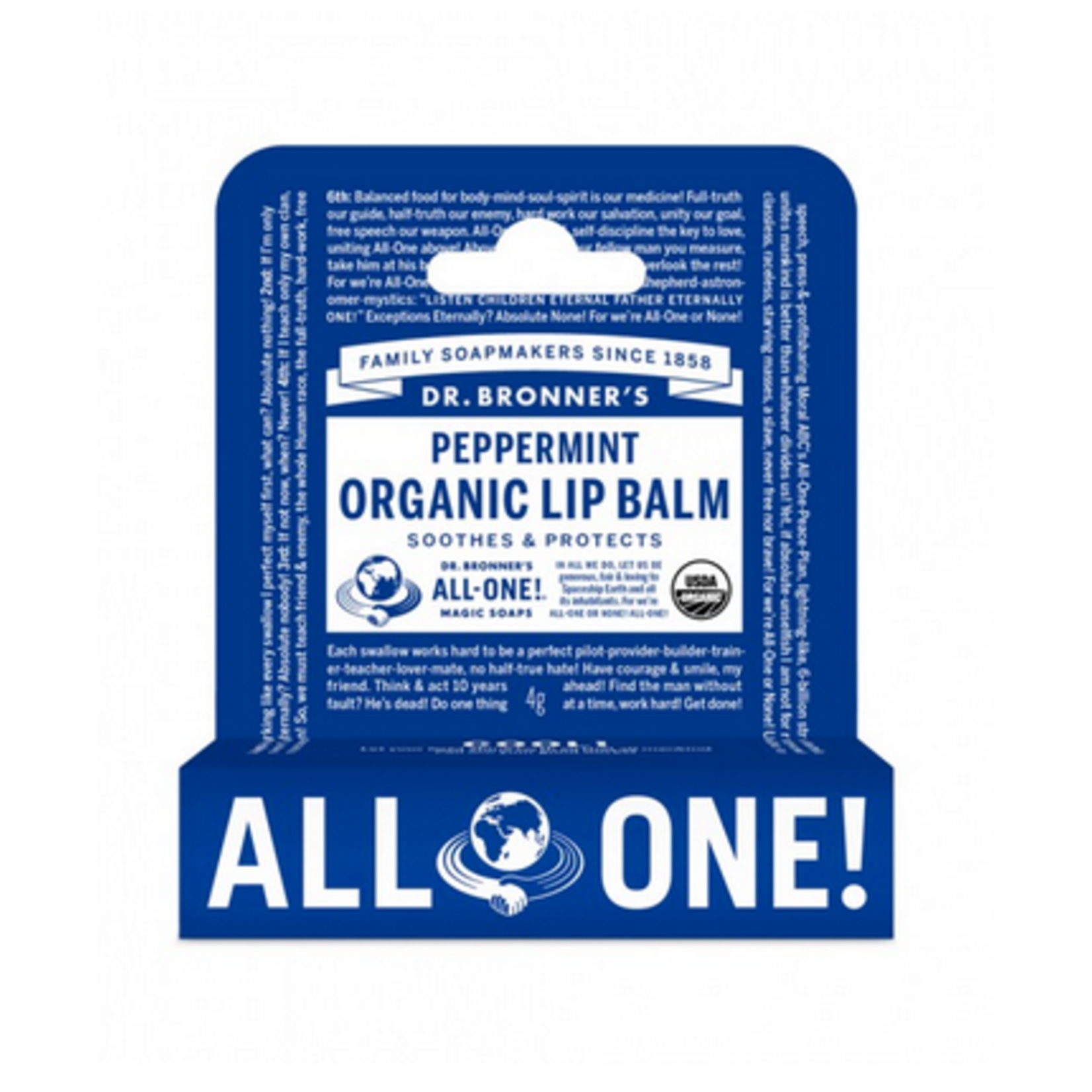 DR BRONNERS Dr Bronners hanf sell Pepperming lip balm 4g
