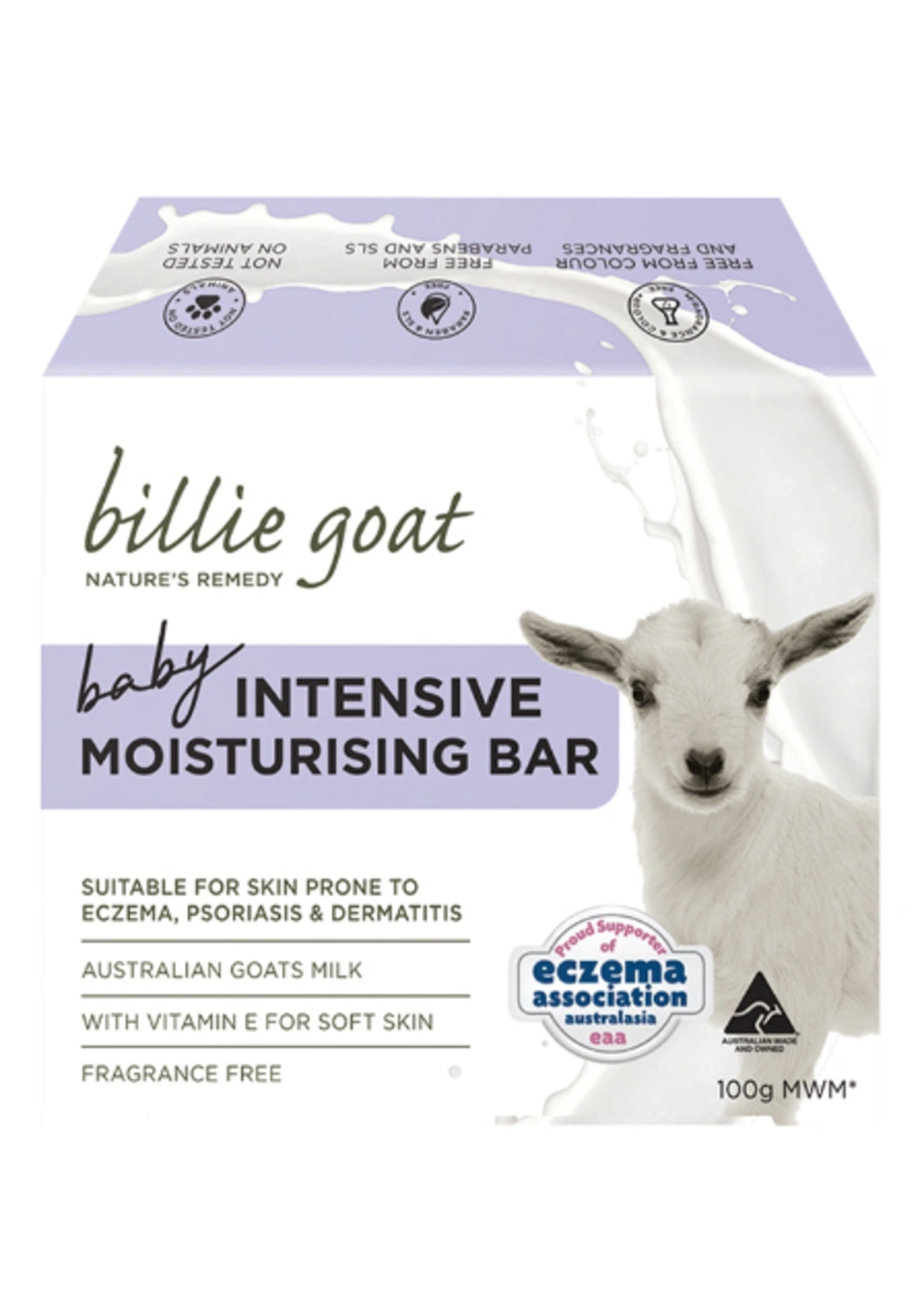 BILLIE GOAT Billie Goat Baby Intensive Moisturising Bar  Vitamin E 100g