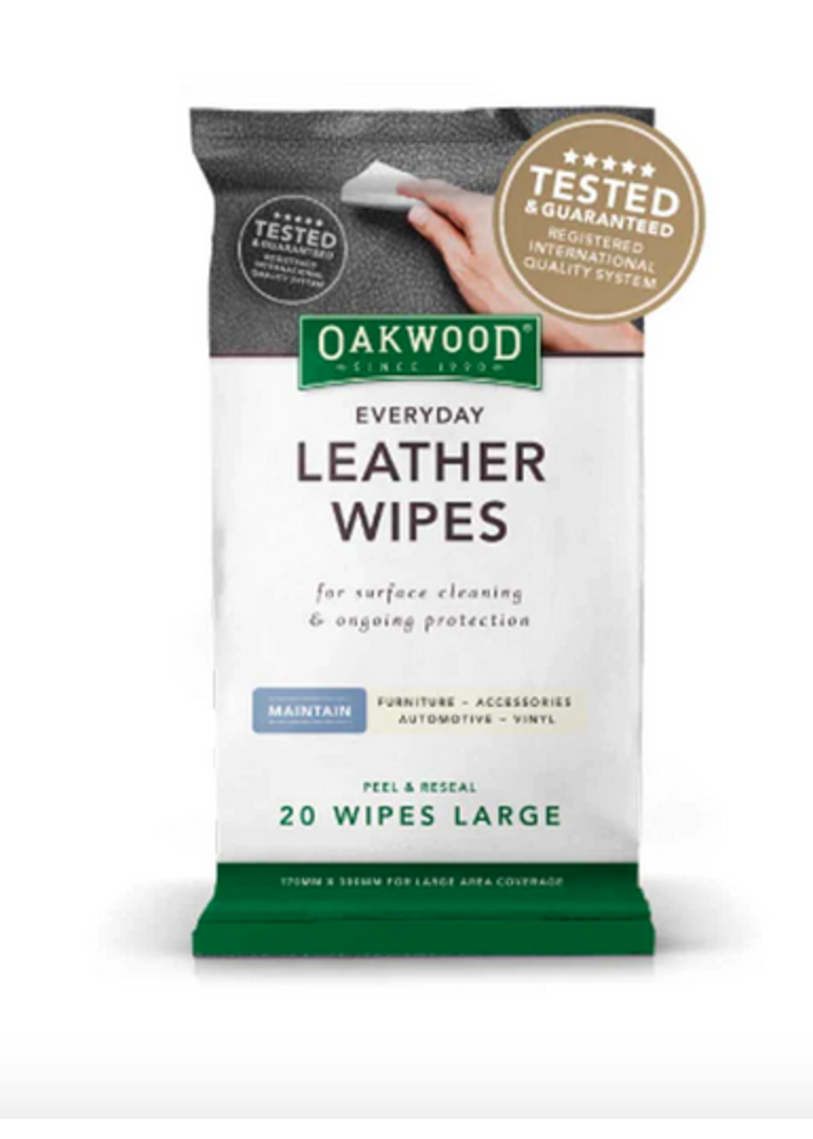 Oakwood Oakwood Everyday Leather Wipes 20 wipes