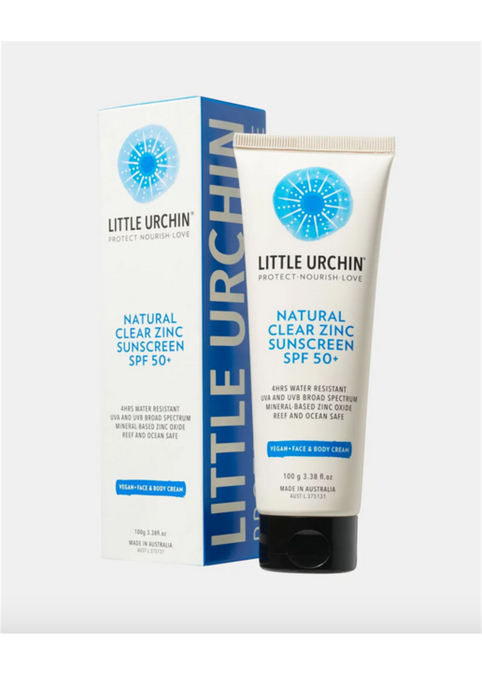 Little Urchin Little Urchin Natural Clear Face Sunscreen Clear Zinc  SPF 50+ 100g