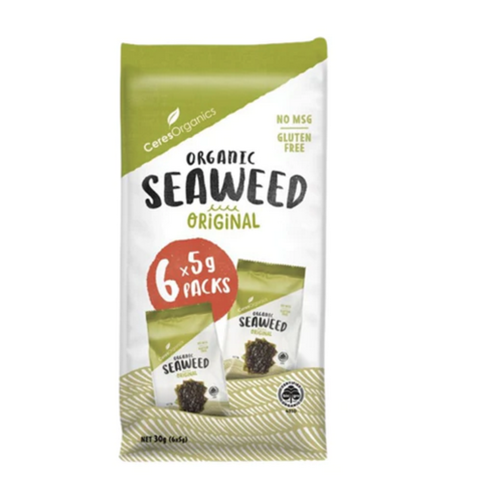 Ceres Organic ceres seaweed snack green 6x5gm