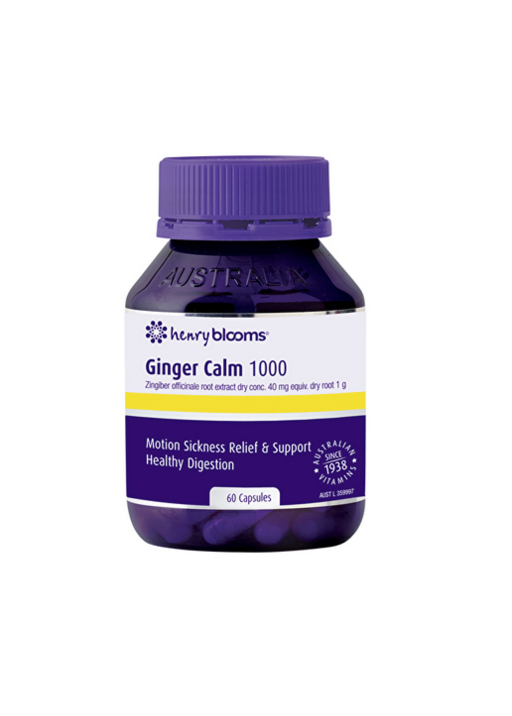 Henry Blooms Blooms Ginger Calm 60 capsules