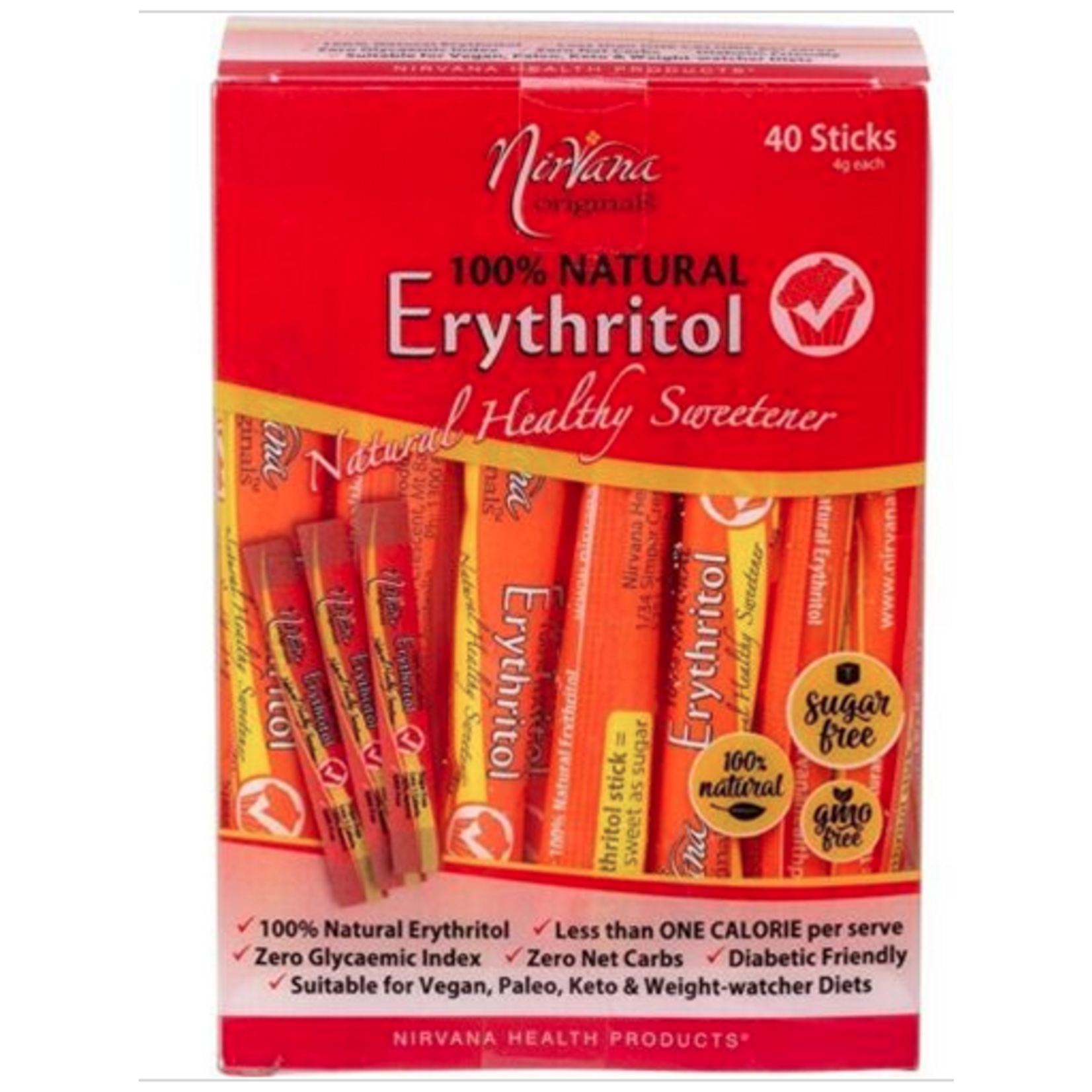 Nirvana Nirvana Originals Erythritol 100% Natural Sticks 40pk