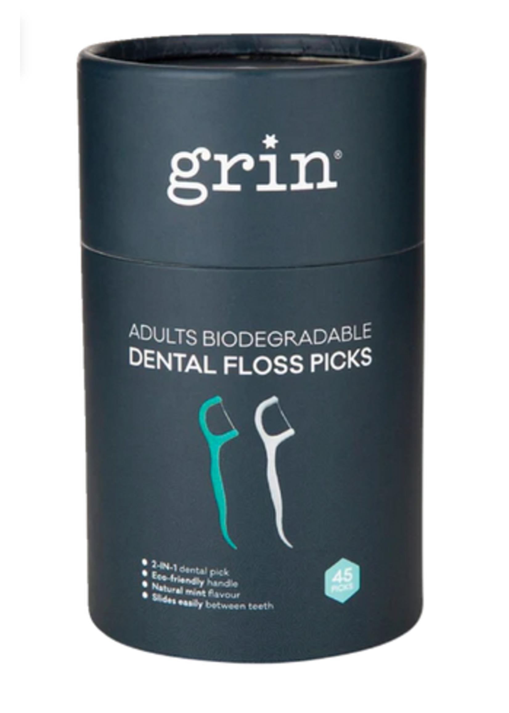 GRIN Grin Adults Biodegradable Floss Picks 45pk