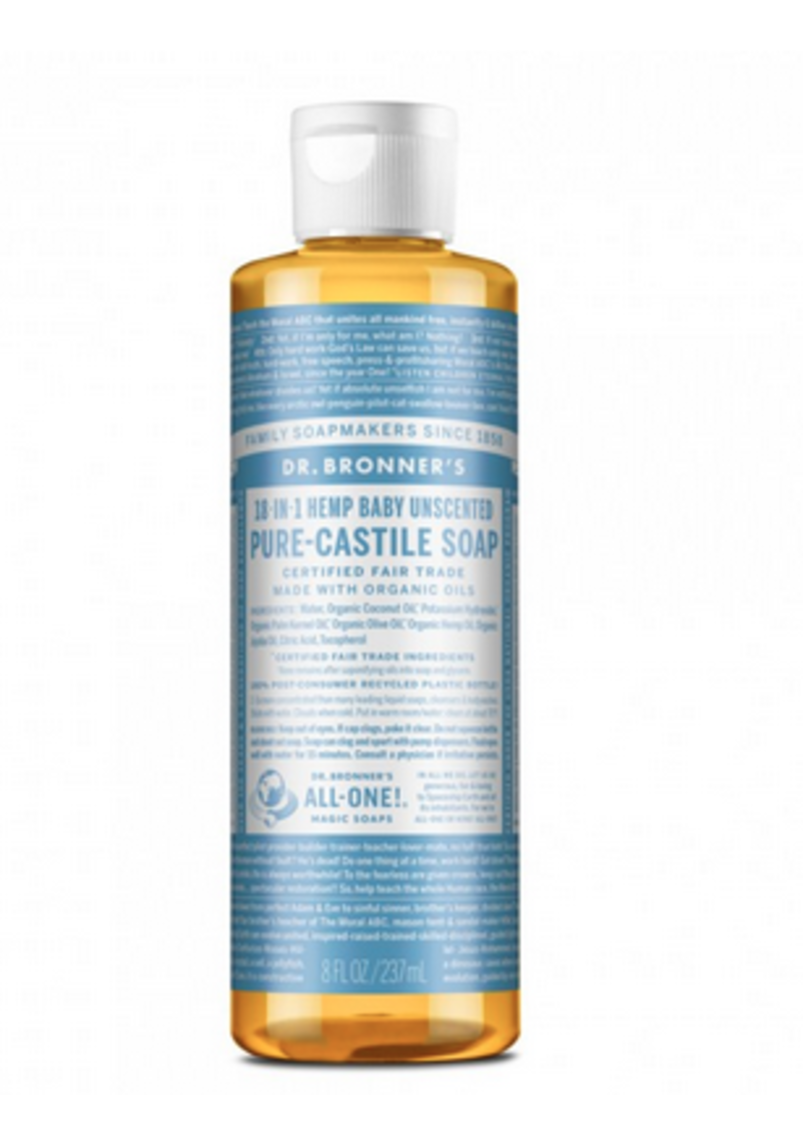 Dr Bronners Dr Bronners Organic Pure Castile Liquid Soap Unscented 237ml (light blue)