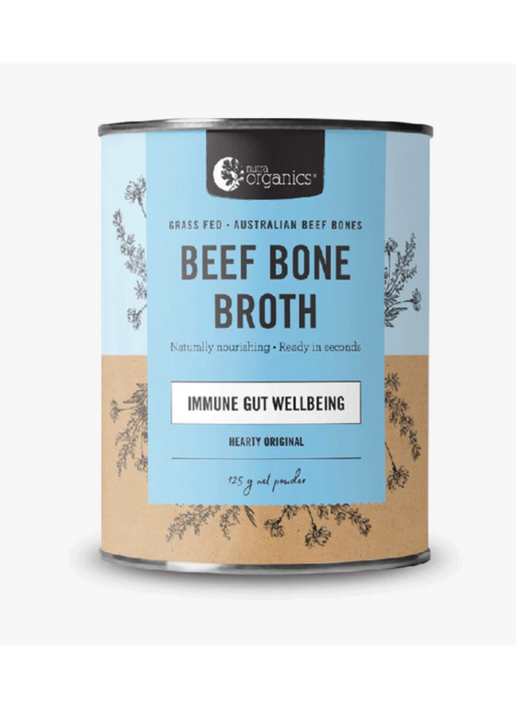 NutraOrganics Nutra Naturals  Bone Broth Beef 125g Hearty Original