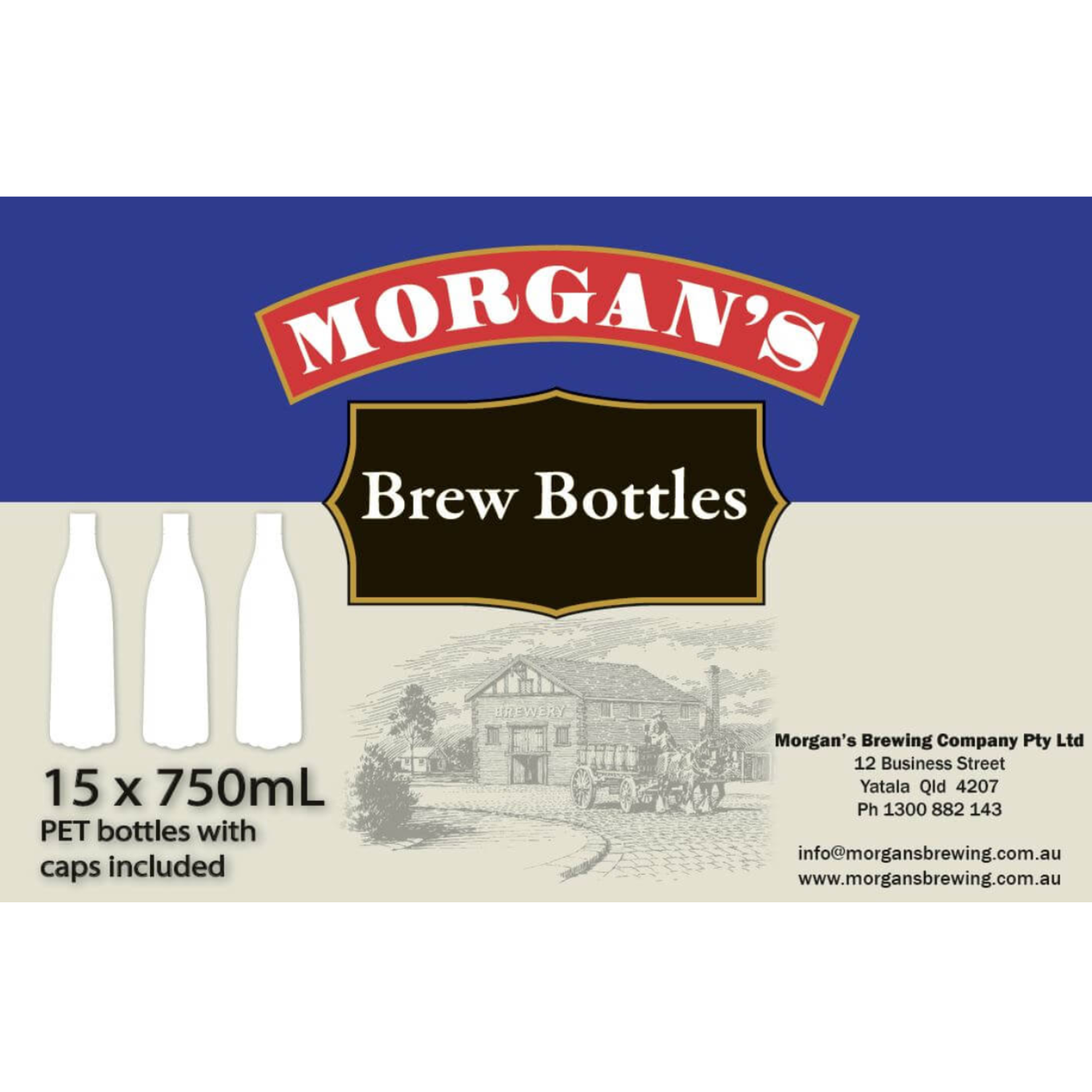 Morgan's Morgans PET Bottles 750mL (ctn of 15) Inc. Caps