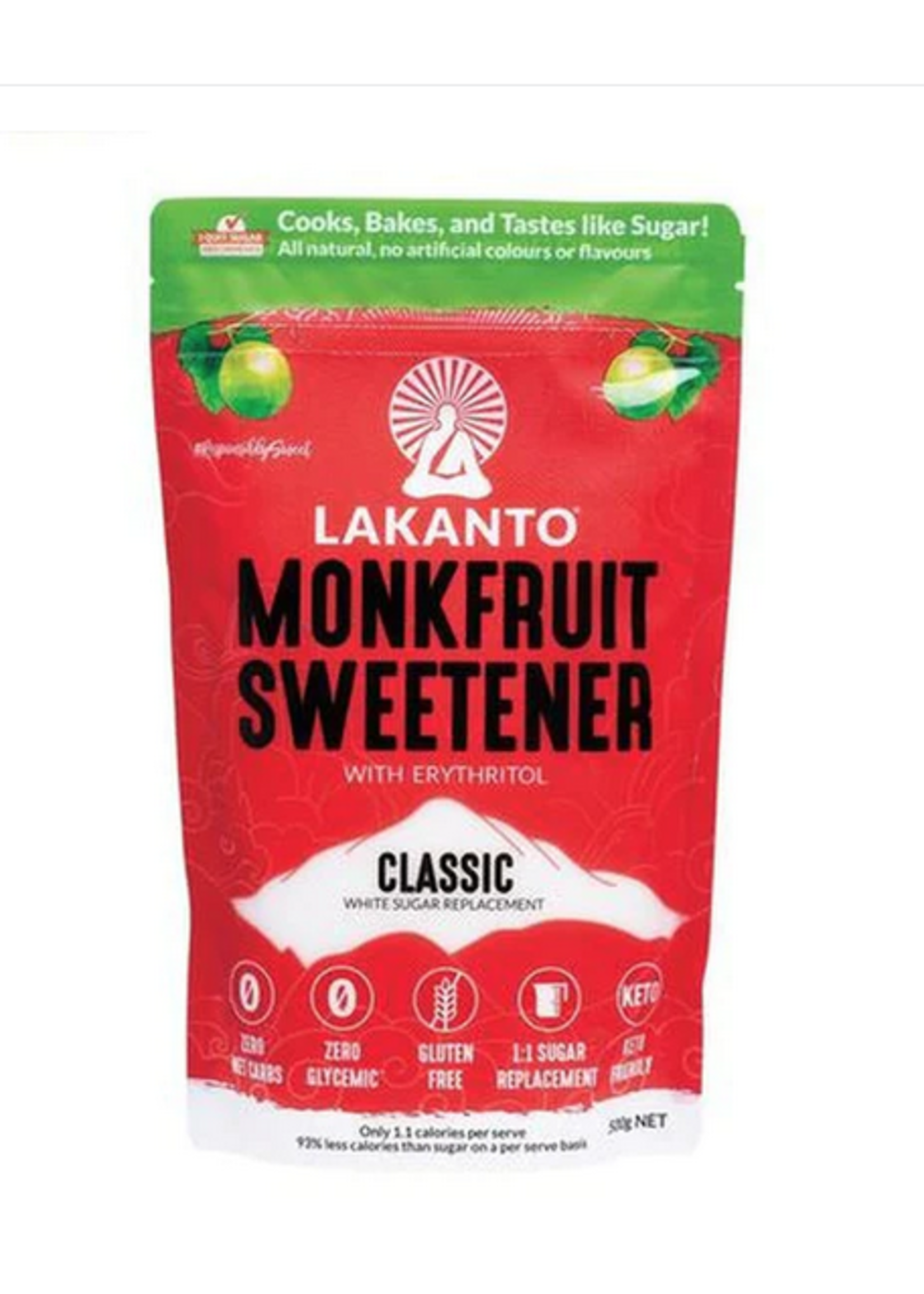 LAKANTO Monk Fruit Sweetener Classic - With Erythritol 500g