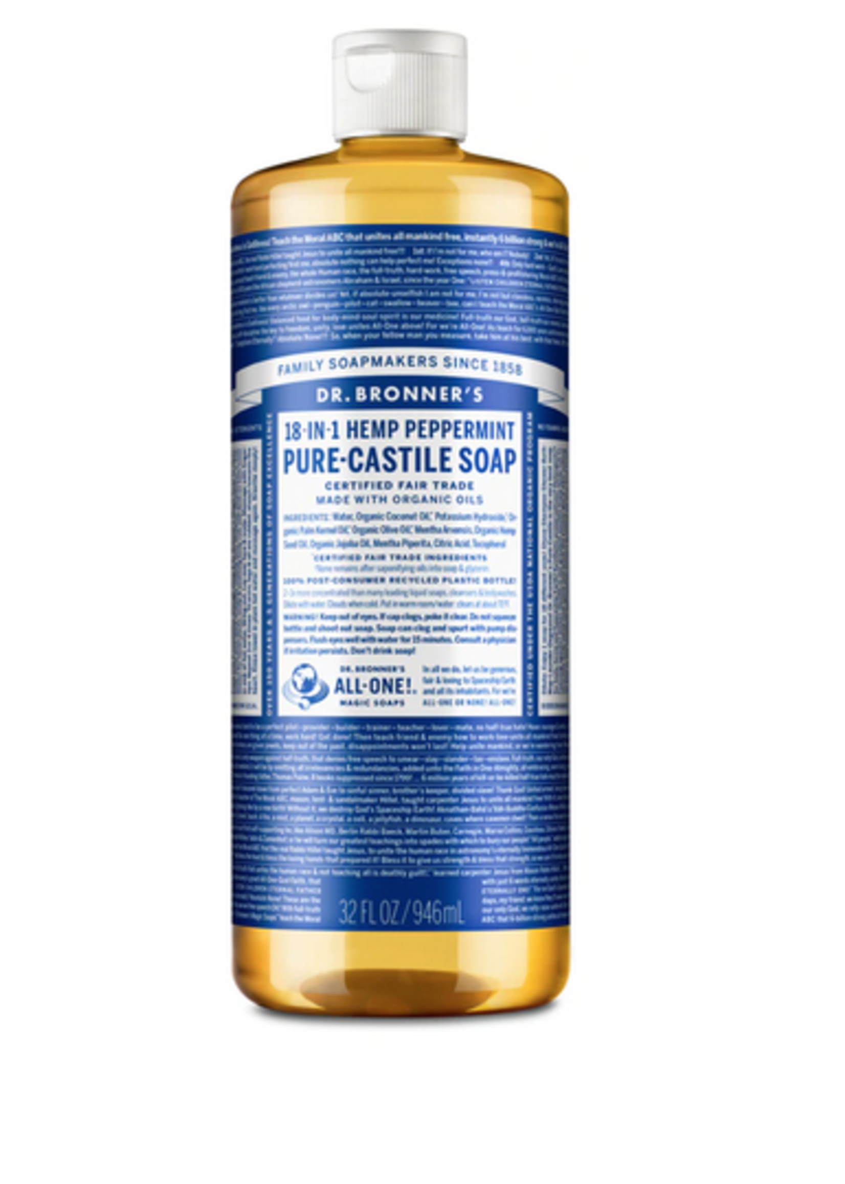 Dr Bronners Dr Bronners  Pure Castile  Liquid Soap  Peppermint 946ml