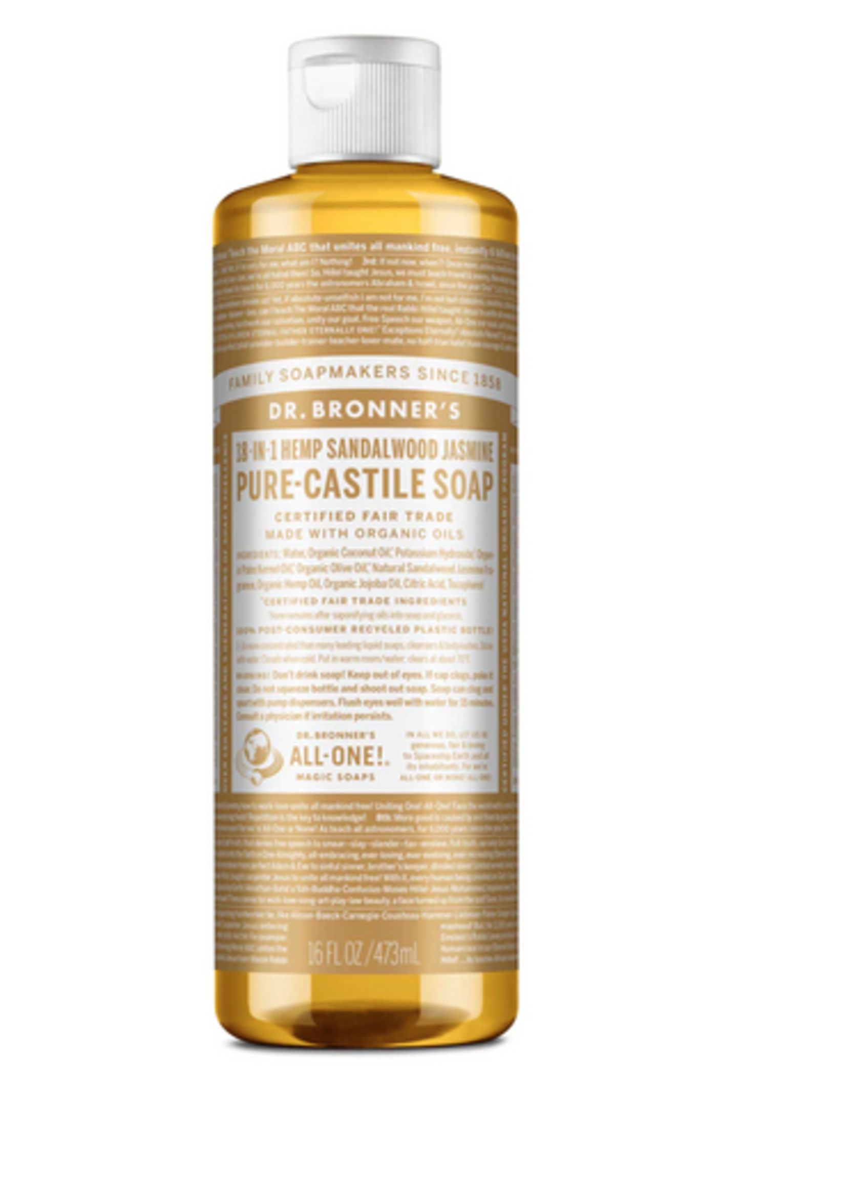 Dr Bronners Dr Bronners Organic Pure Castile Liquid Soap Sandalwood & Jasmine 946ml ( Beige)