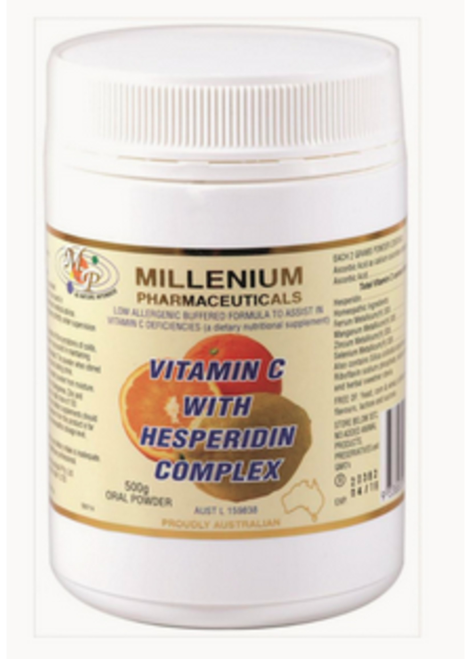 Millenium Pharmaceuticals Millenium Pharmaceuticals Vitamin C with Hesperidin 500g