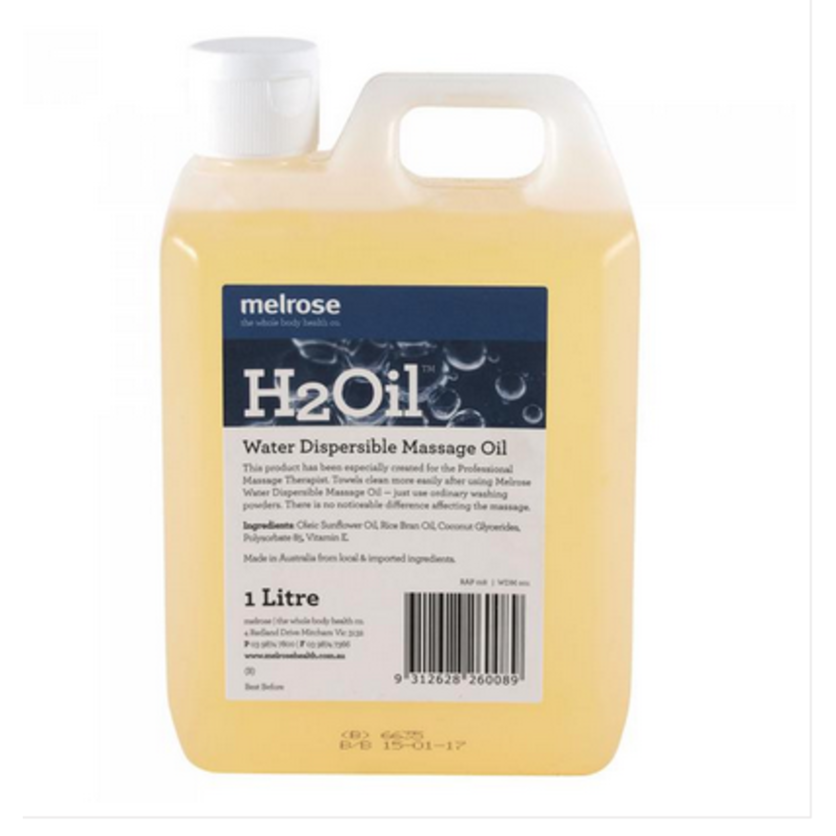 MELROSE Melrose Massage H2Oil Water Dispersible 1ltr