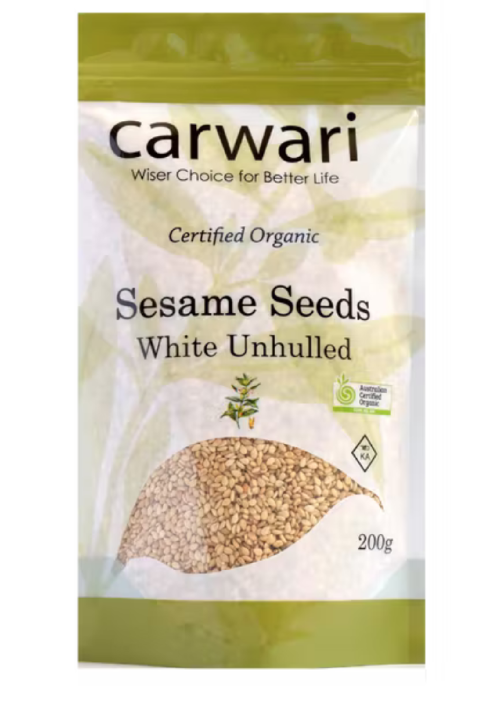 CARWARI Carwari Organic Sesame Seeds White Unhulled 200g