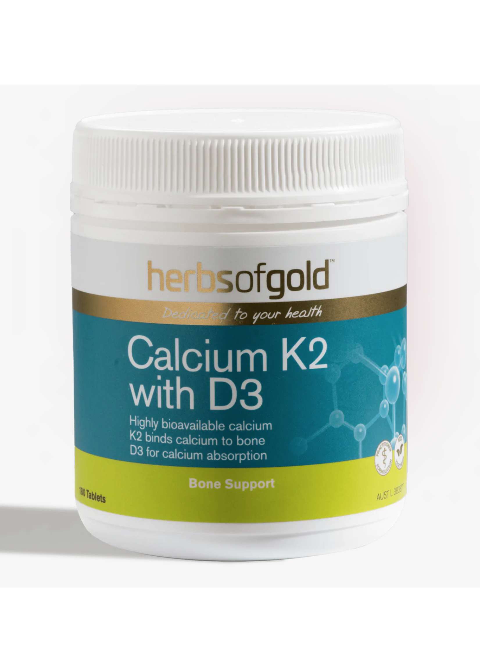 Herbs of Gold Herbs of Gold Calcium K2 with D3 180 tabs