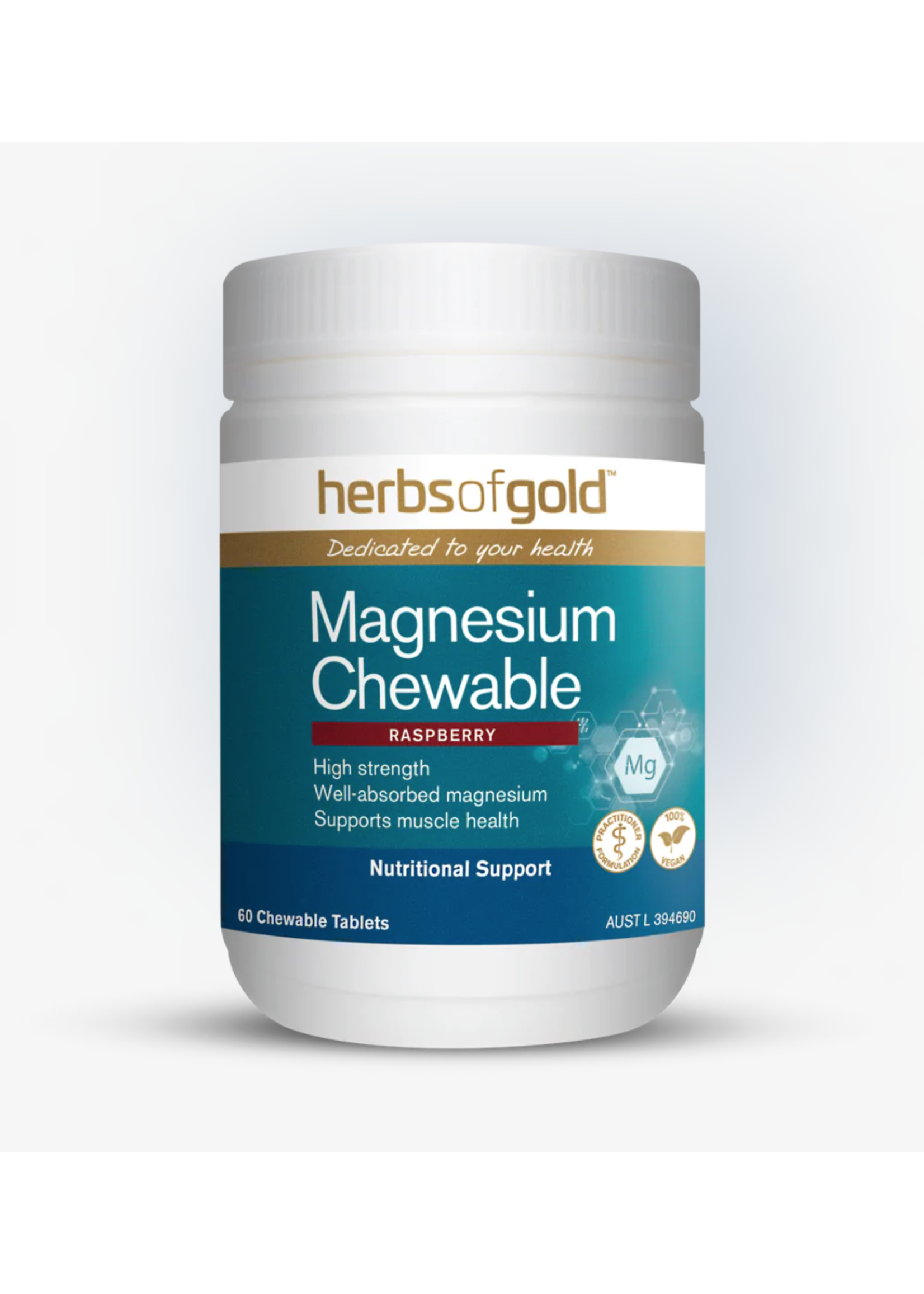 Herbs of Gold Herbs of Gold Magnesium Chewable Raspberry 60 tablets