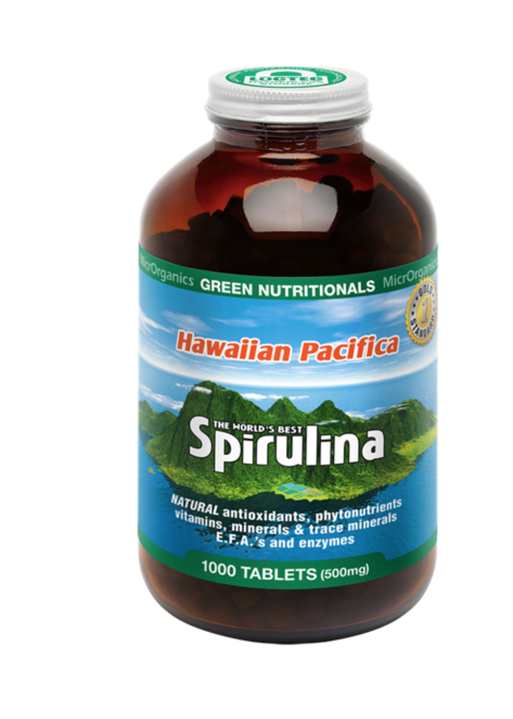 Green Nutritionals Green Nutritionals Organic Mountain Spirulina 500mg 1000t