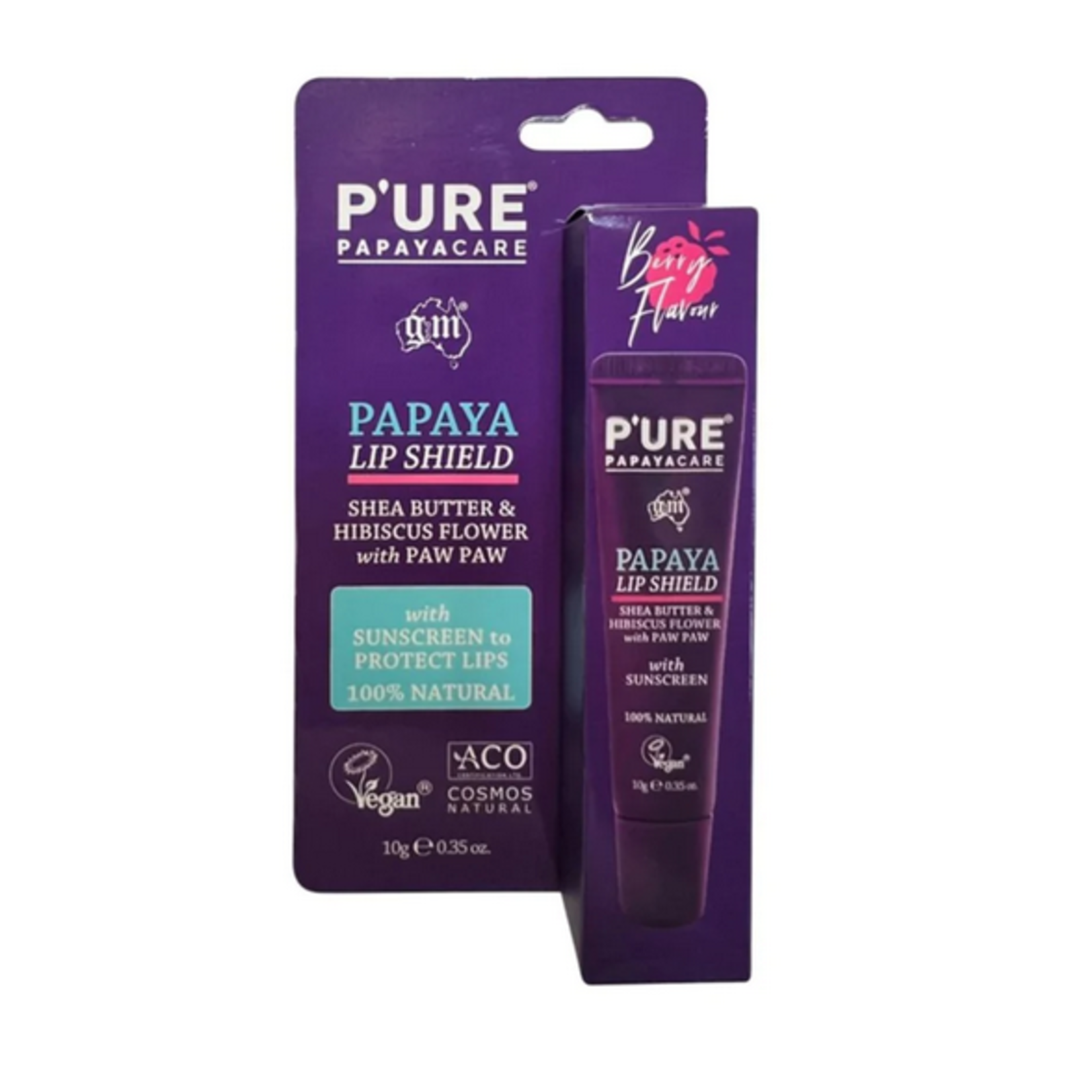 Pure Papayacare Pure Papayacare  Papya Lip Shield with sunscreen Berry Flavour 10gm