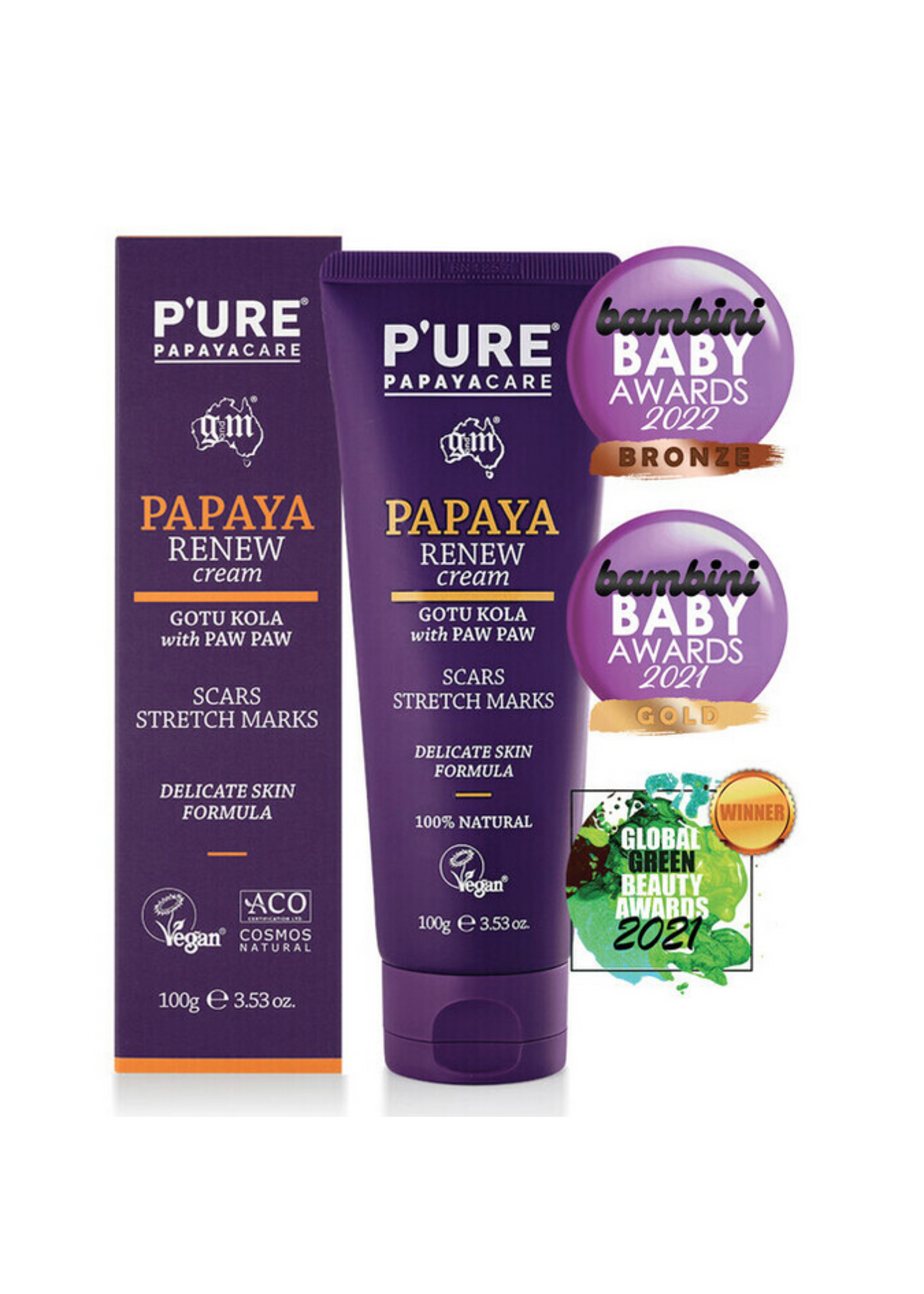 P'ure Papayacare Pure Papayacare Papaya Renew Cream Scars & Stretch marks 100g