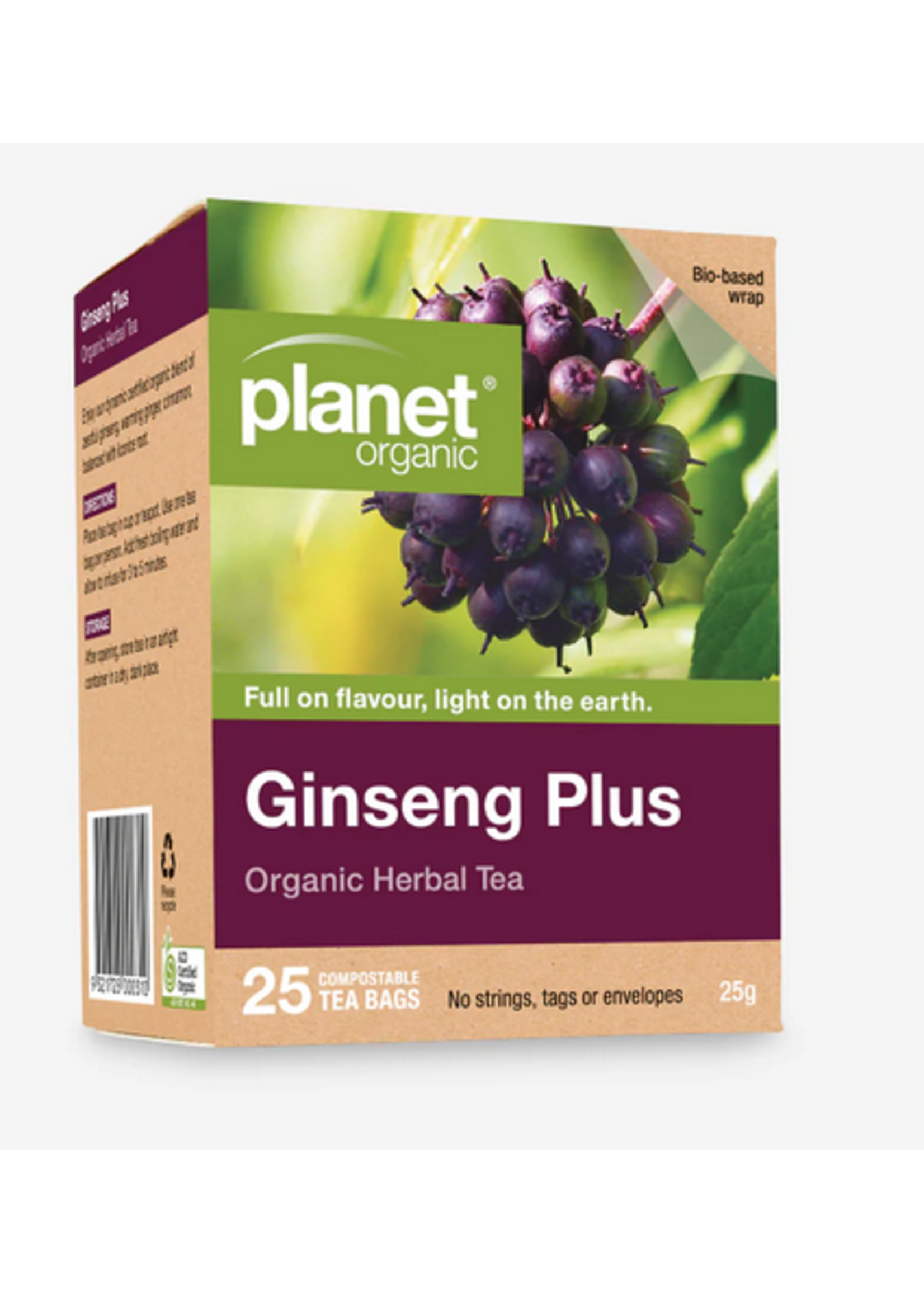 Planet Organic Planet  Organic Ginseng Plus Herbal  25 Tea Bags