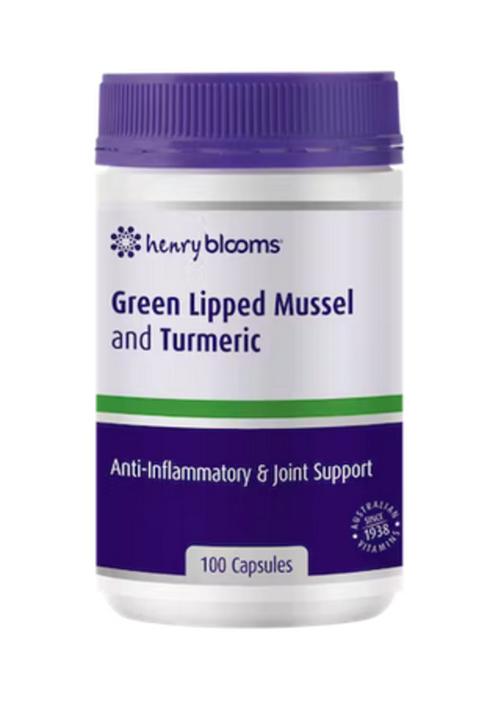 Henry Blooms Blooms Green Lipped Mussel & Turmeric 100 caps