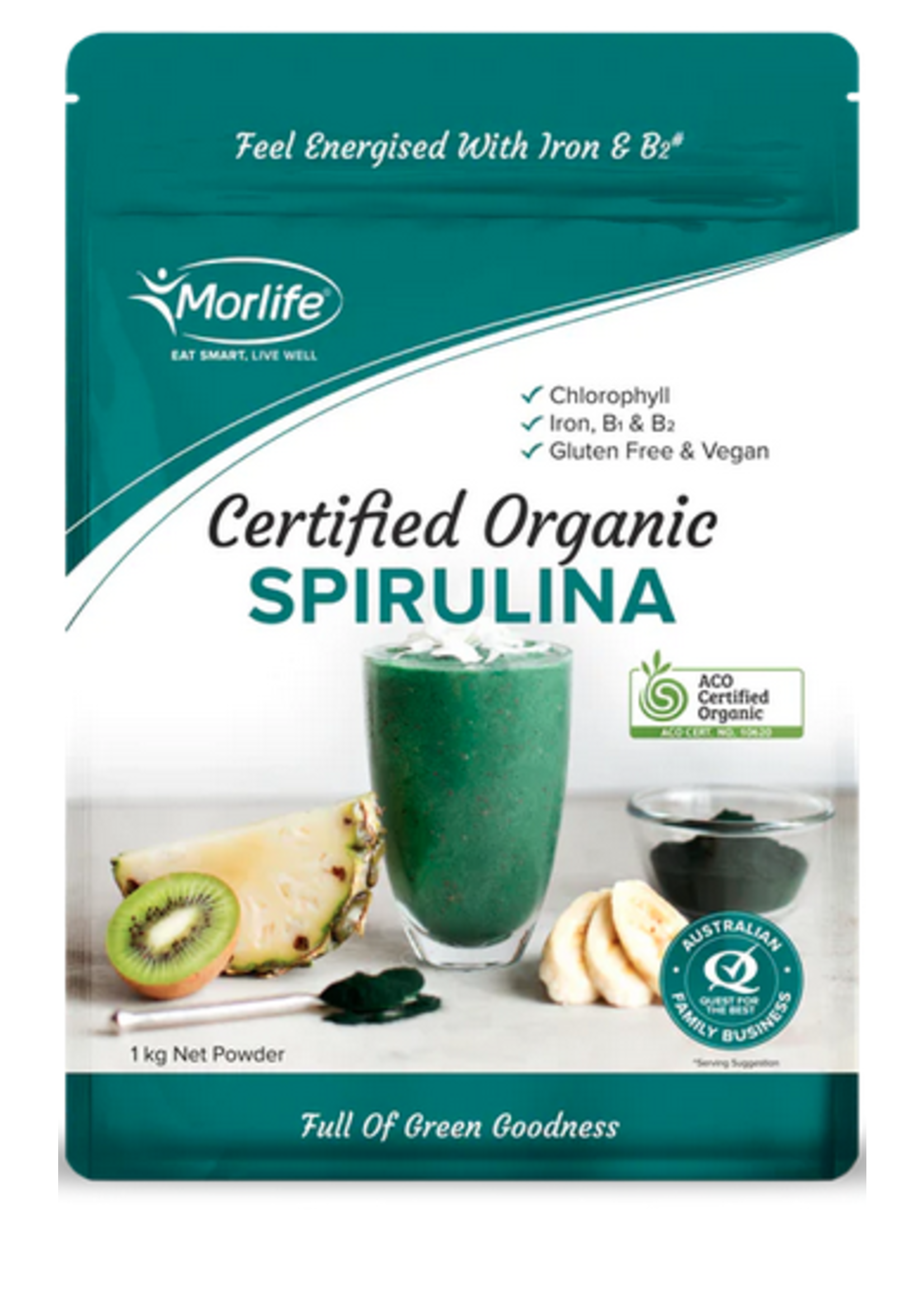 MORLIFE Morlife Organic Spirulina Powder 1kg