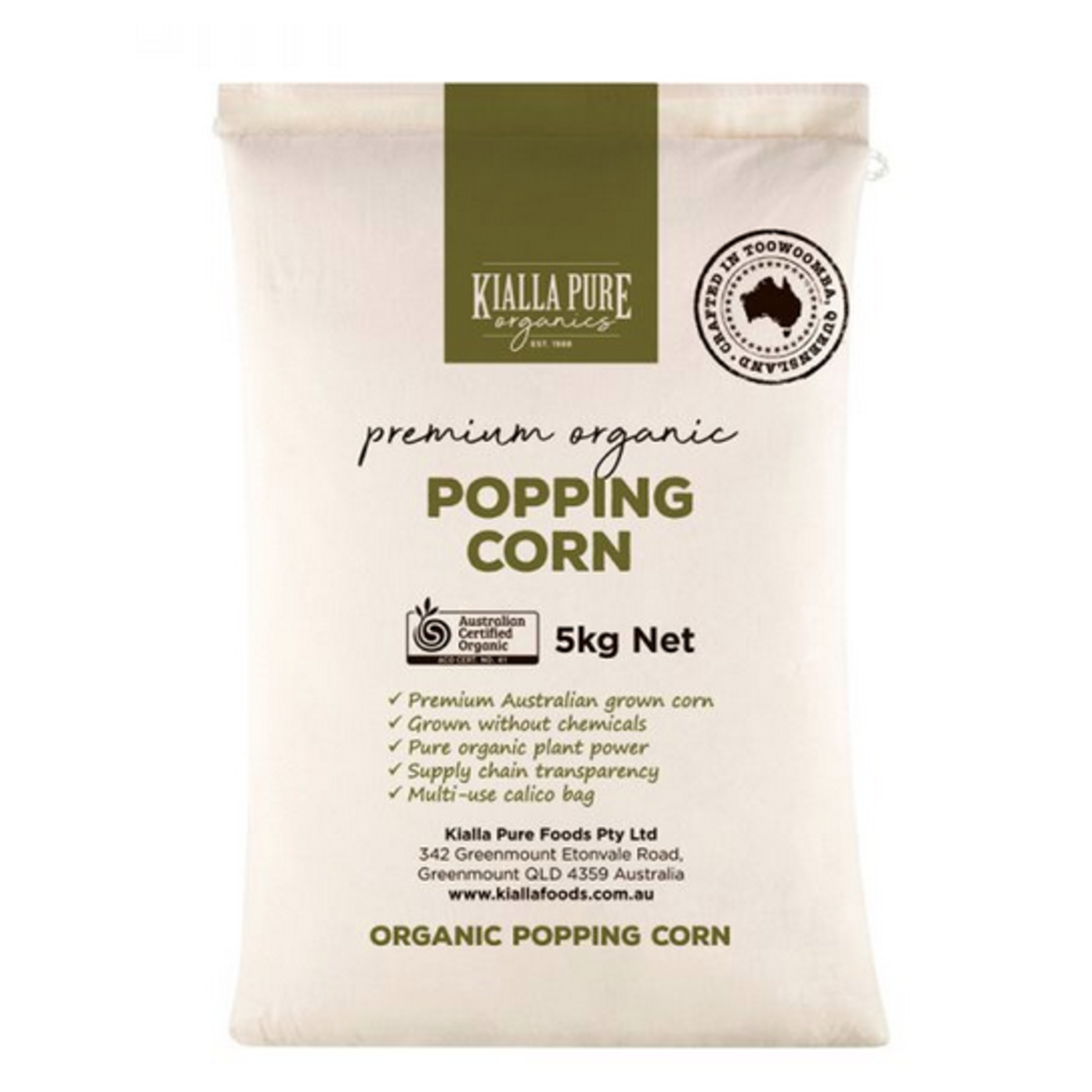 Kialla Kialla Organic Popping Corn 5kg