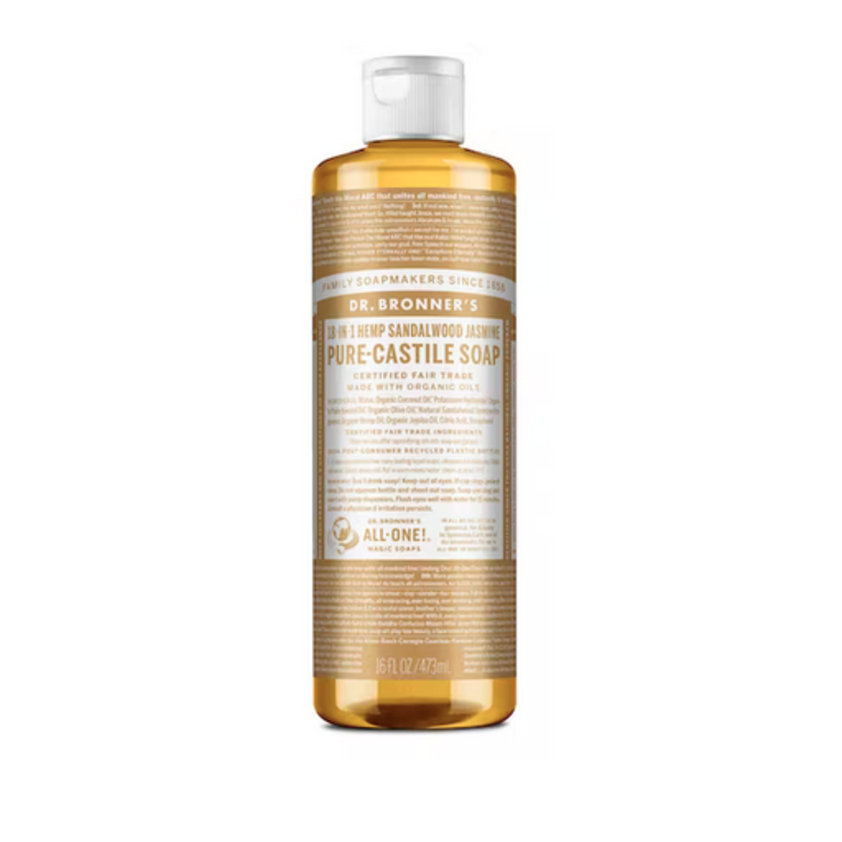 Dr Bronners Dr Bronners Organic Pure Castile Liquid Soap Sandalwood & Jasmine  473 ml (Beige)