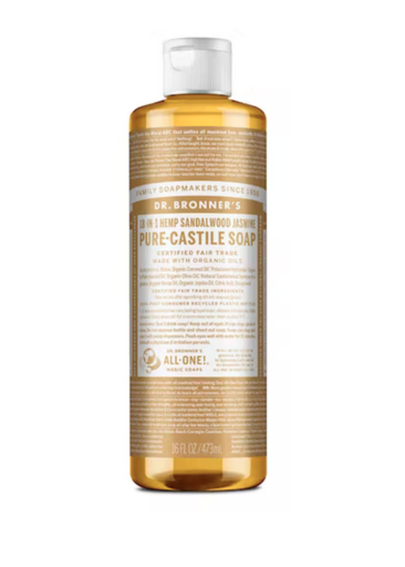 Dr Bronners Dr Bronners  Pure Castile Liquid Soap  Sandalwood & Jasmine  473 ml