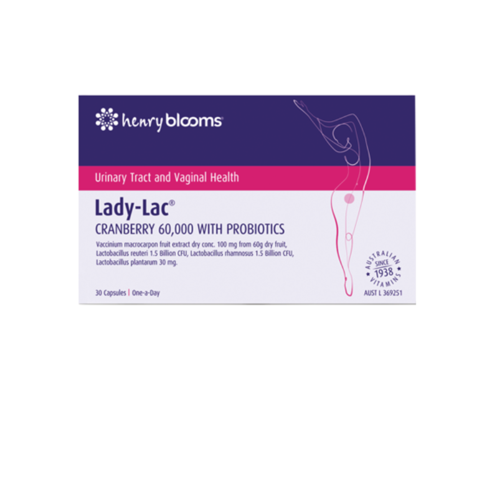 Blooms Blooms Lady-Lac Cranberry 60000 with Probiotics 30 caps (DNR)