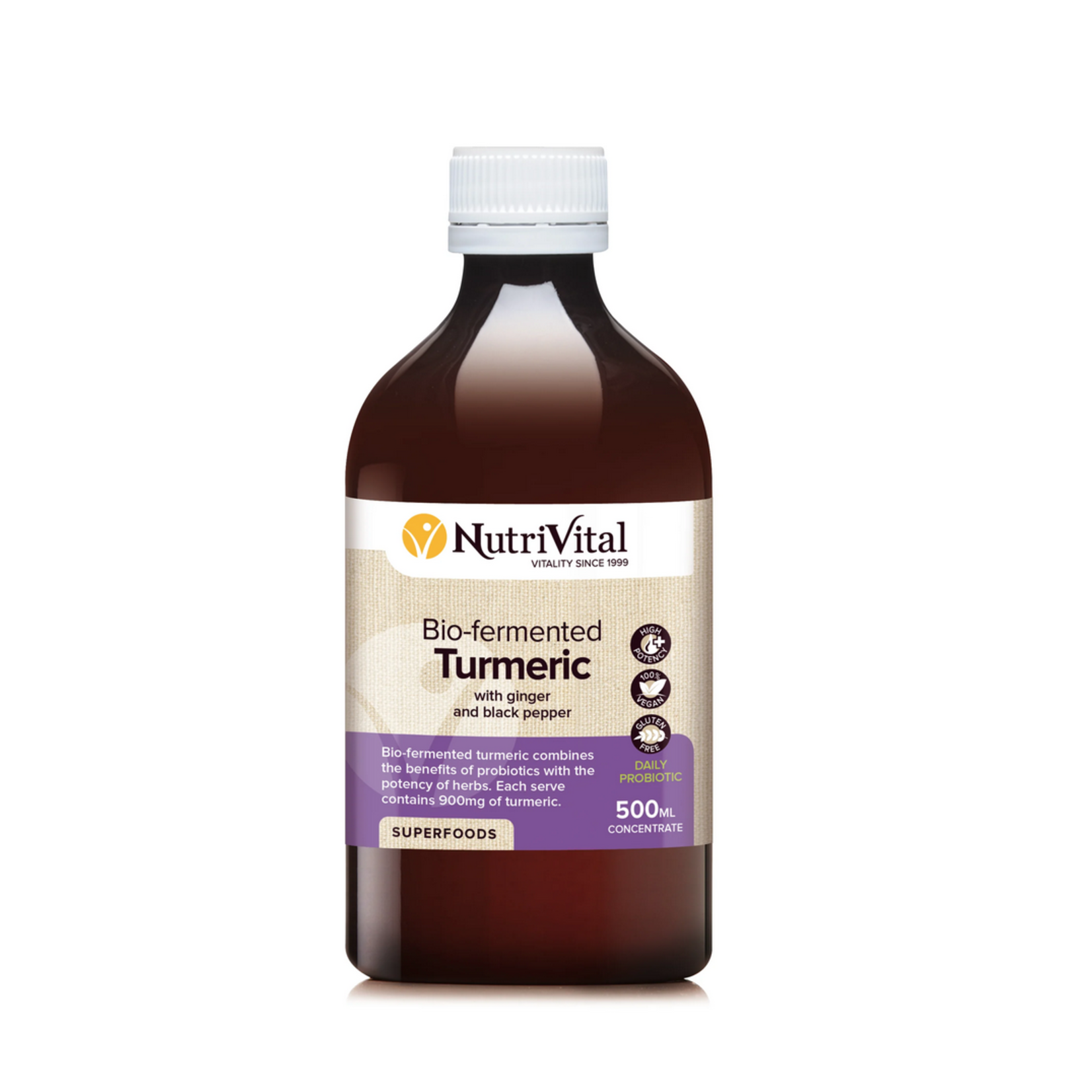 Nutrivital NutriVital Bio Fermented Tumeric W/ Ginger + Black Pepper 500ml ( DNR)