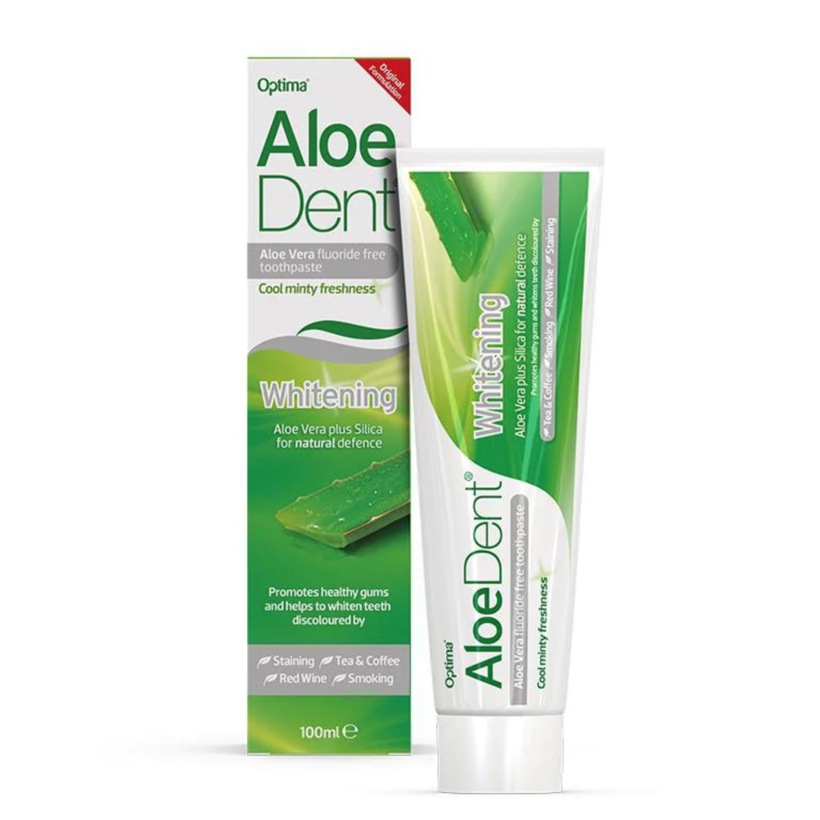 Aloe Dent Optima Aloe Dent Toothpaste 100ml Fluoride Free Whitening