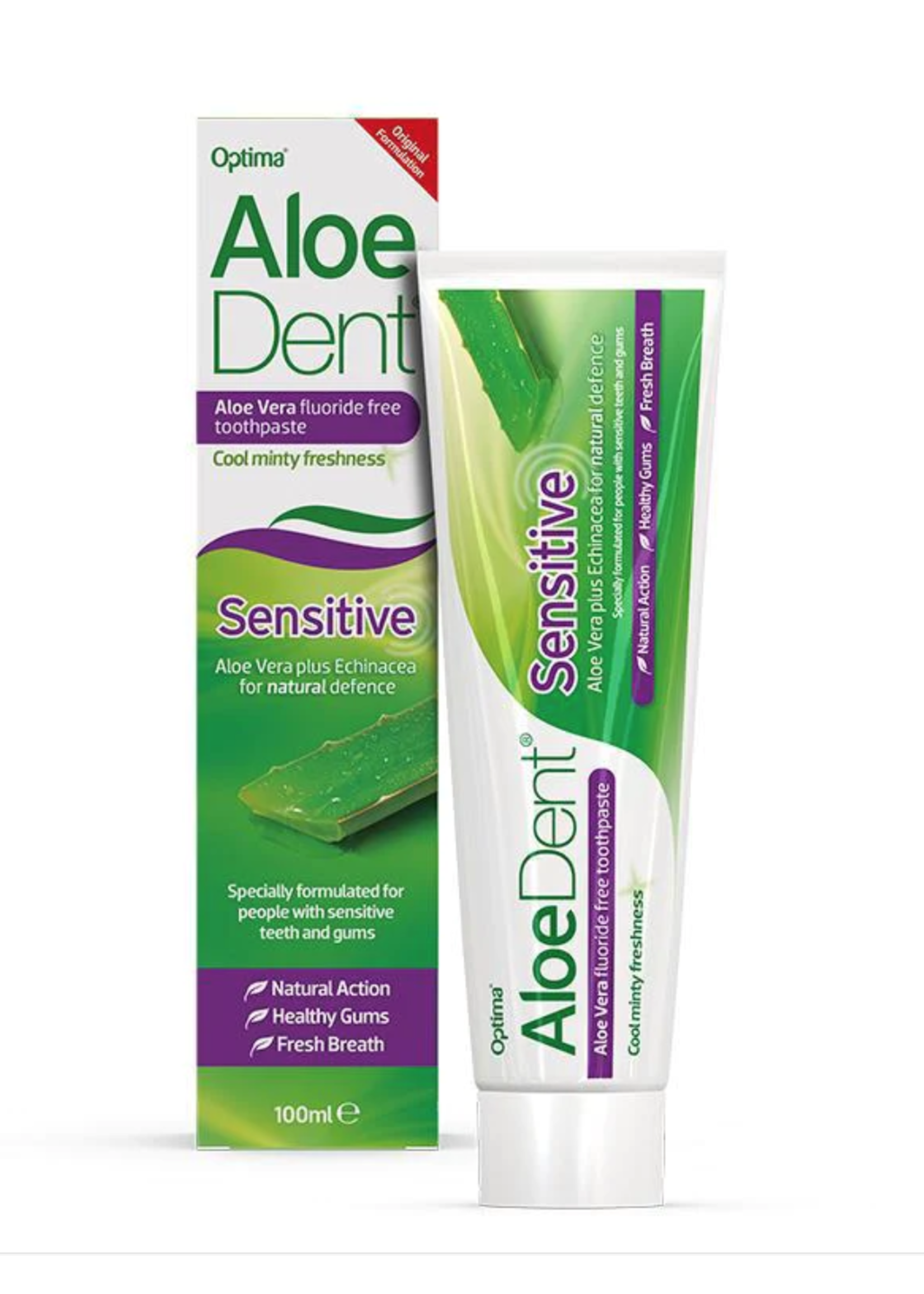 Optima Optima Aloe Dent Sensitive Aloe  Vera Toothpaste - Fluoride Free 100 ml