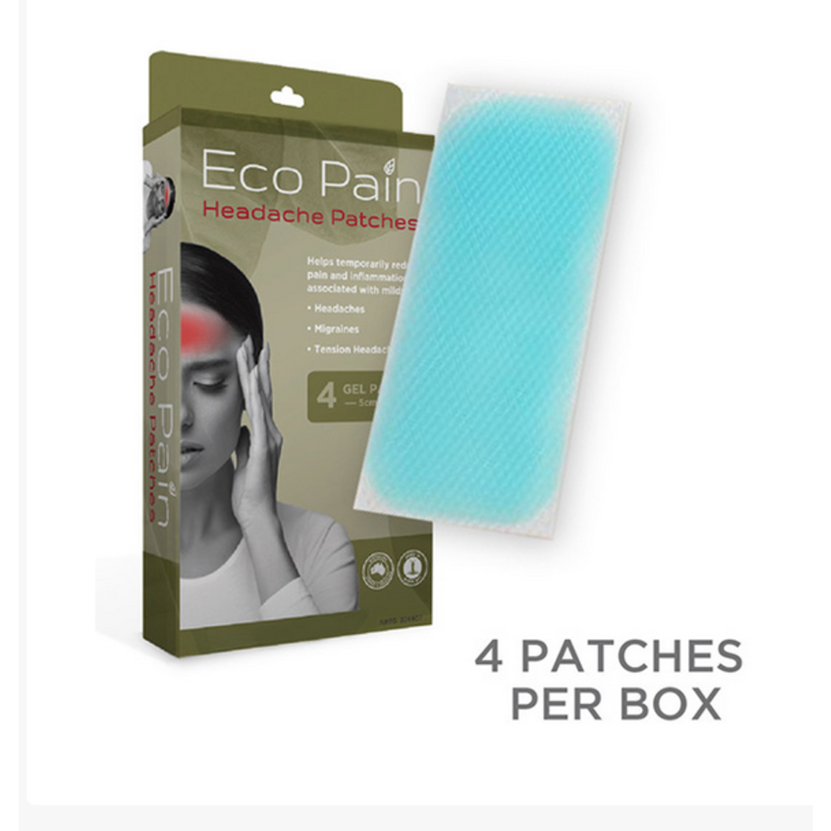 eco pain Eco Pain Eze Headache Patches 4 Gel Patches