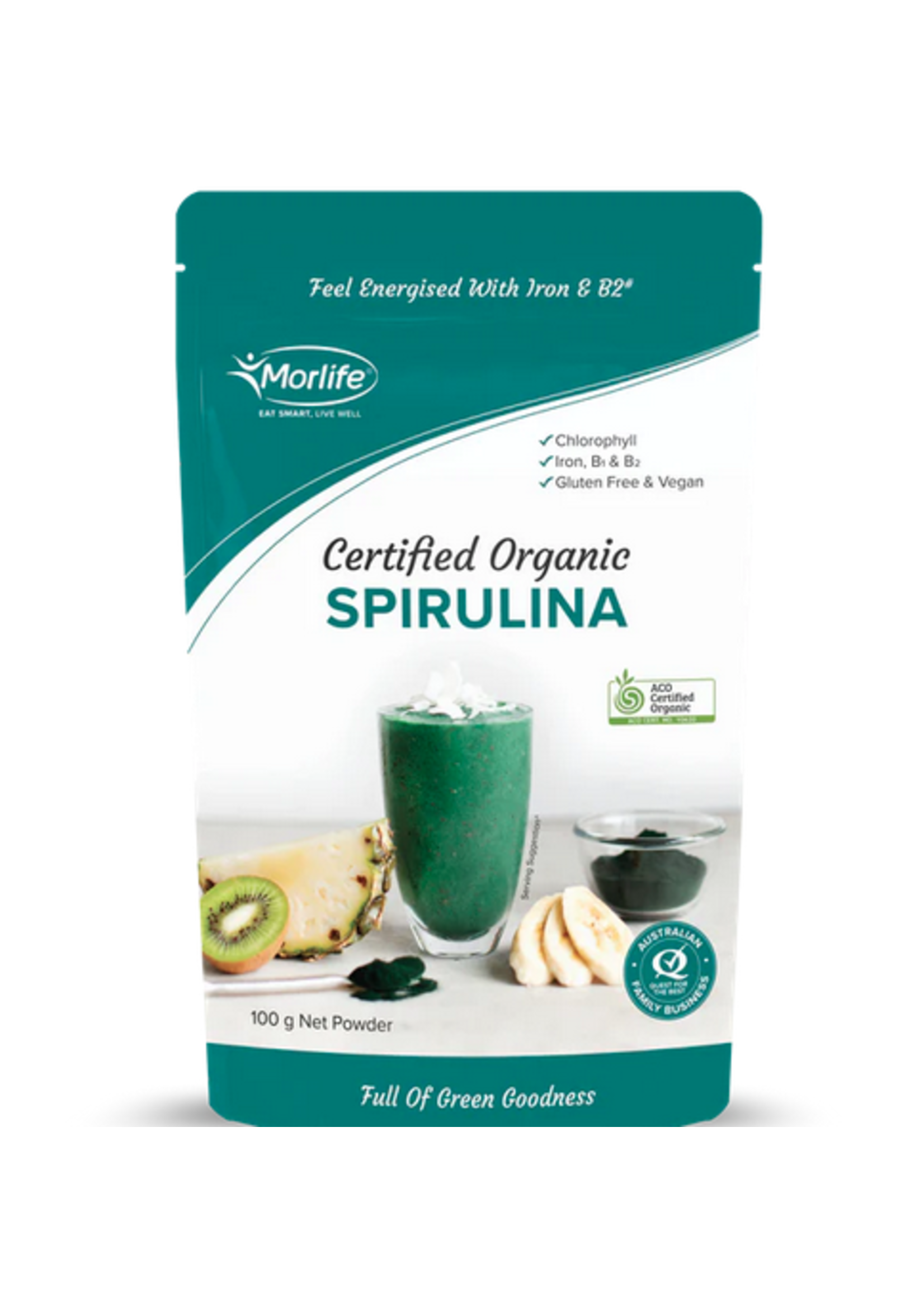 MORLIFE Morlife Organic Spirulina Powder 100g