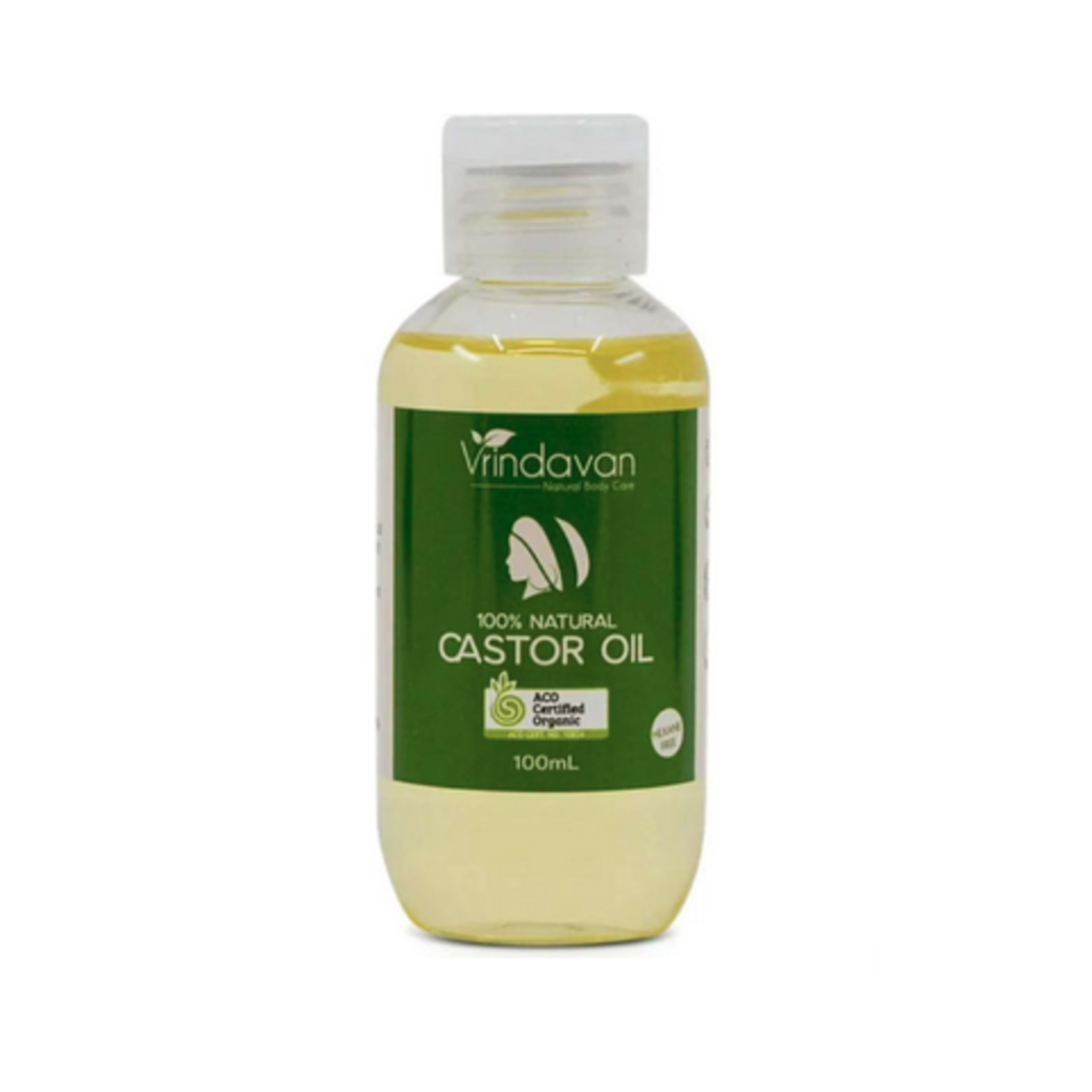 VRINDAVAN Vrindavan Organic Castor Oil 100% Natural 100mls (Amber Glass Bottle Violet Label)