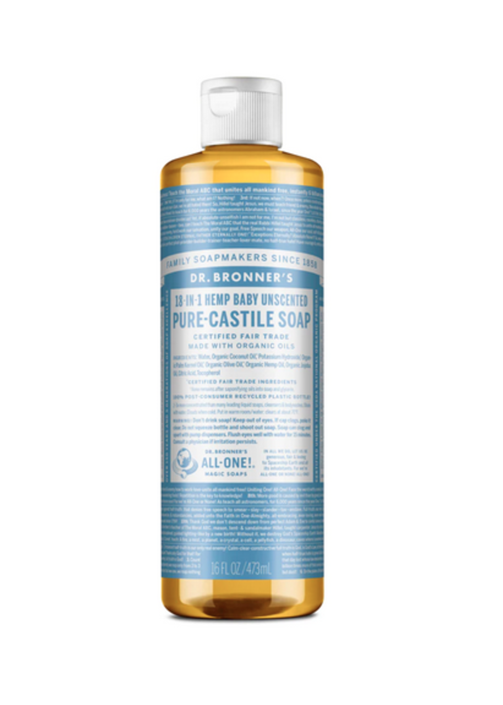 Dr Bronners Dr Bronners Pure Castile Liquid Soap Baby Unscented 473ml