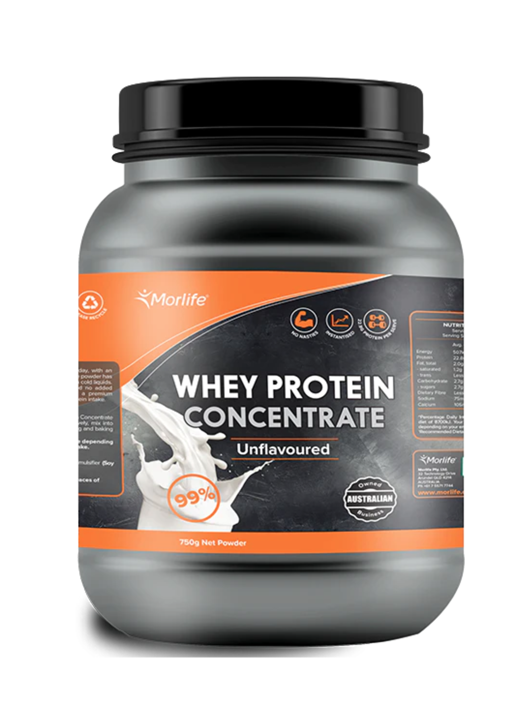 MORLIFE Morlife Whey Protein Concentrate Unflavoured 750gms
