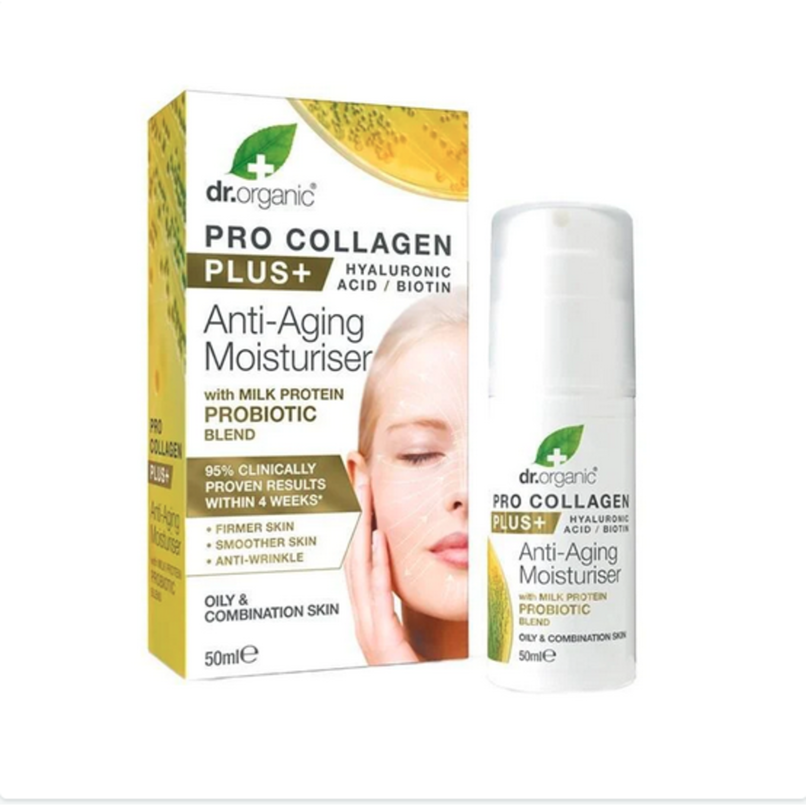 Dr Organic Dr Organic Pro Collagen Plus+ - Anti Aging Moisturiser with Probiotic 50ml