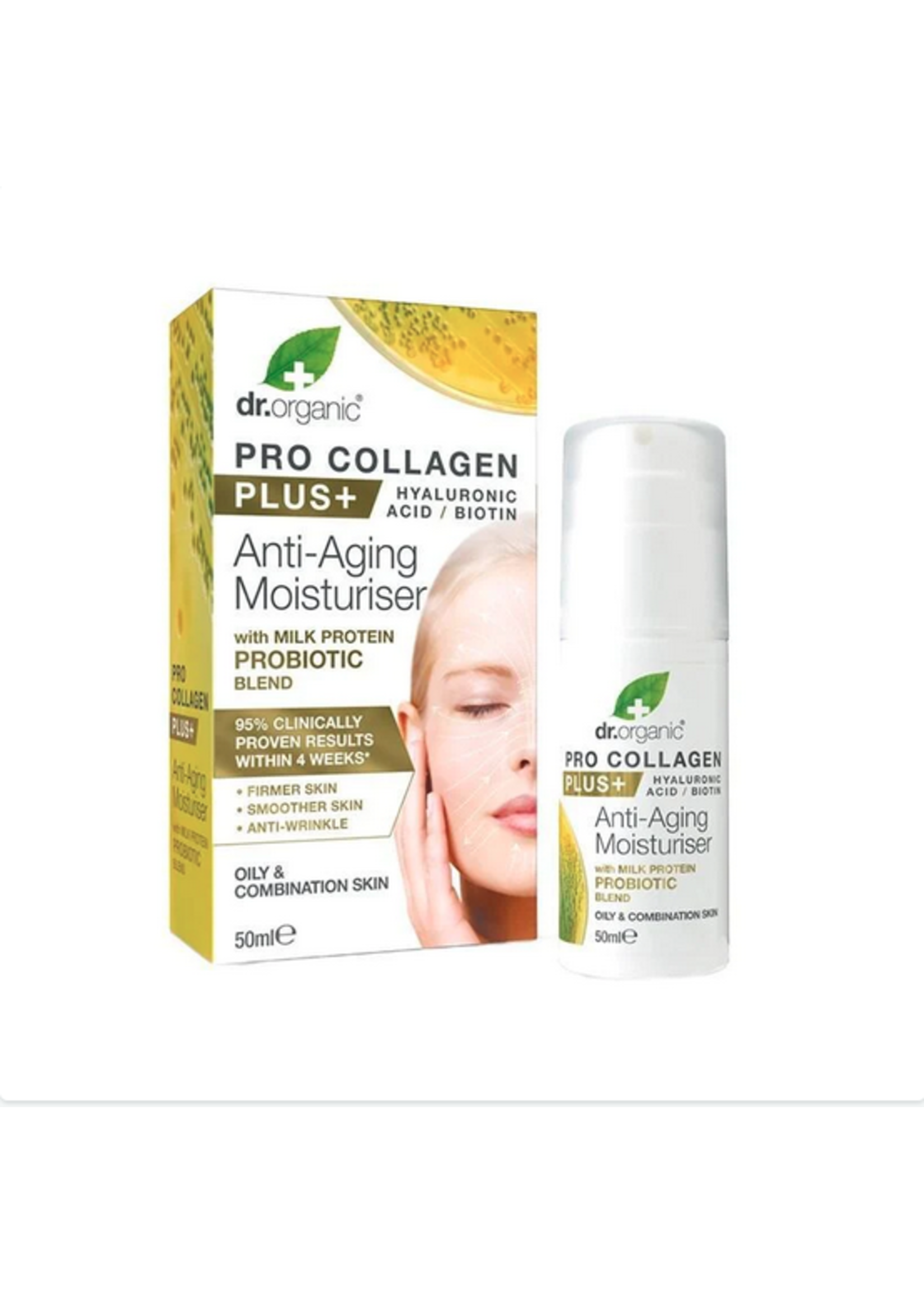 Dr Organic Dr Organic Pro Collagen Plus+ - Anti Aging Moisturiser with Probiotic 50ml