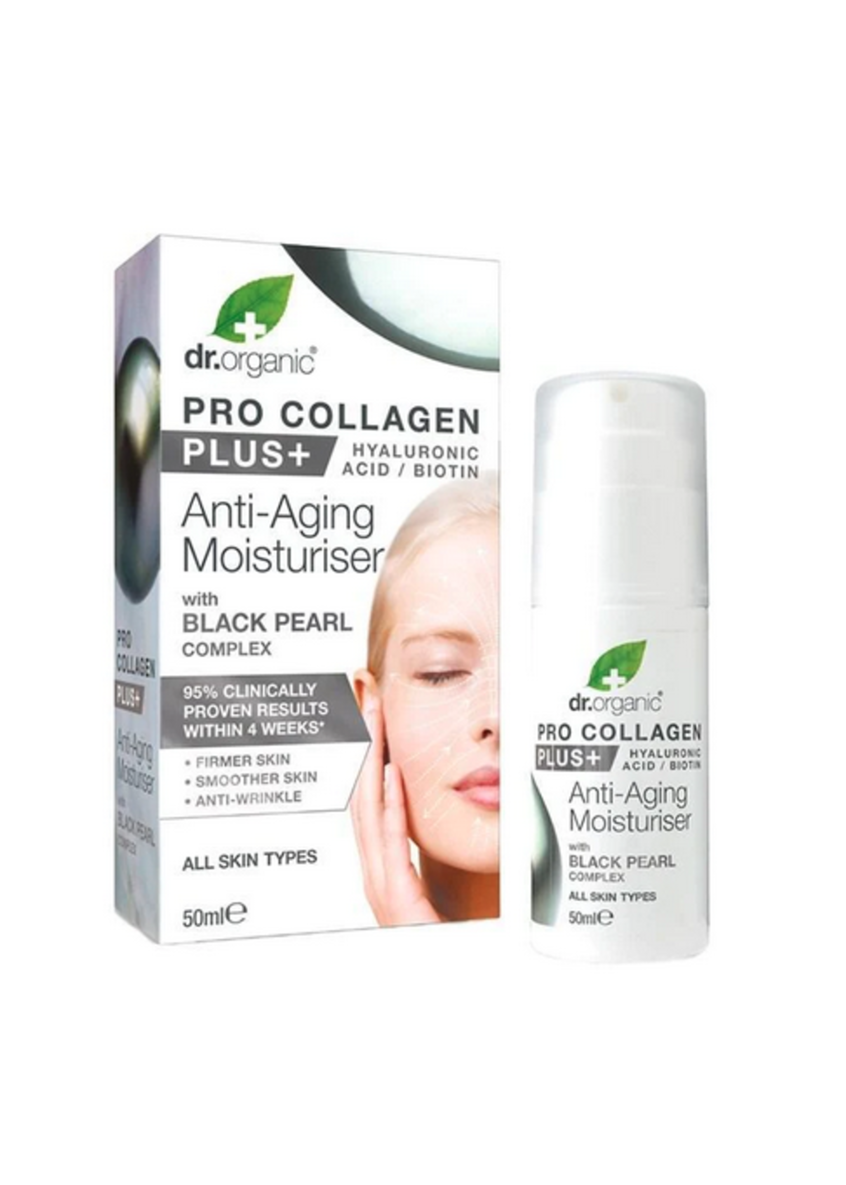 Dr Organic Dr Organic Pro Collagen Plus+ Anti -Ageing Moisturiser with Black Pearl 50ml