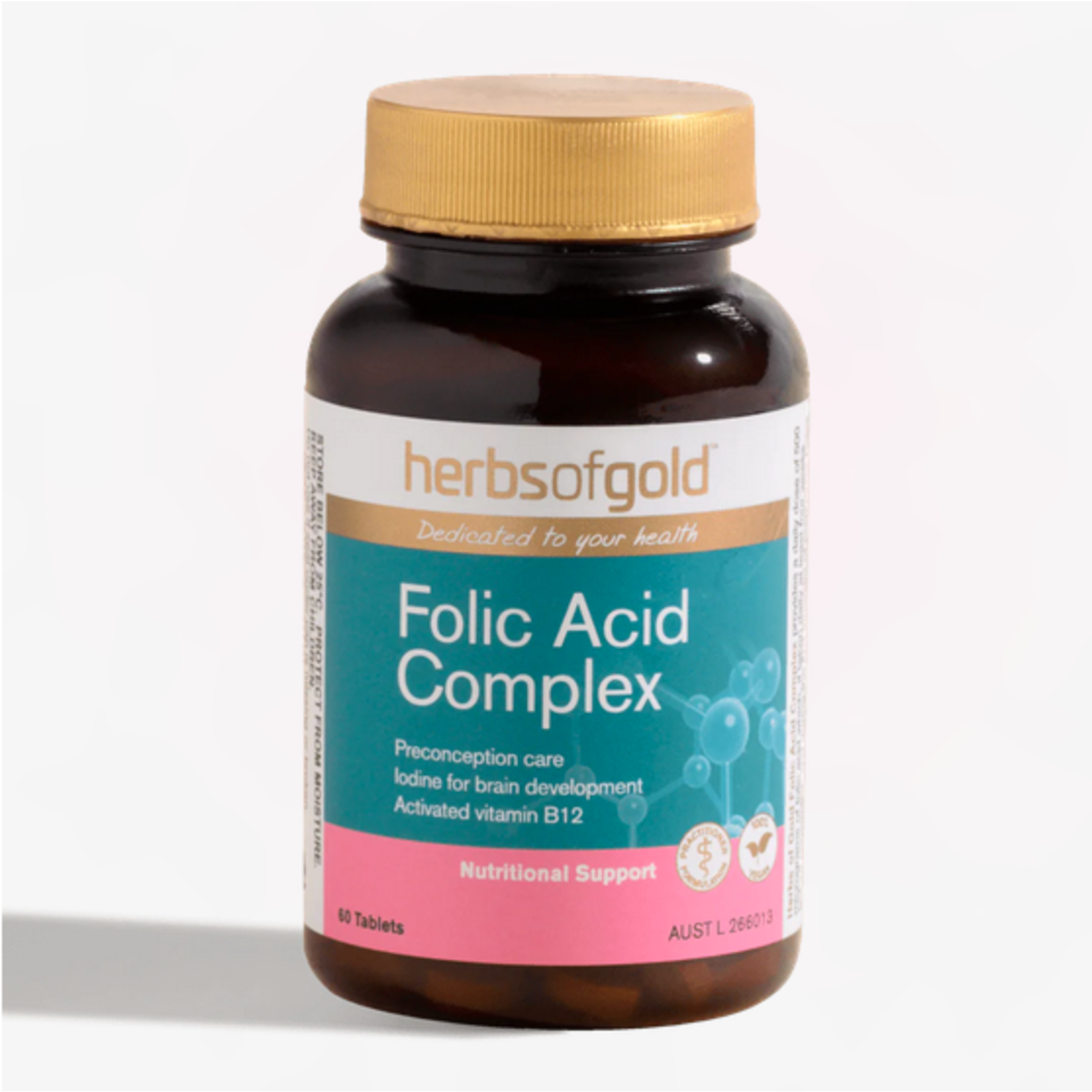 Herbs of Gold Herbs of Gold Folic Acid Complex 60 tabs ( DNR)