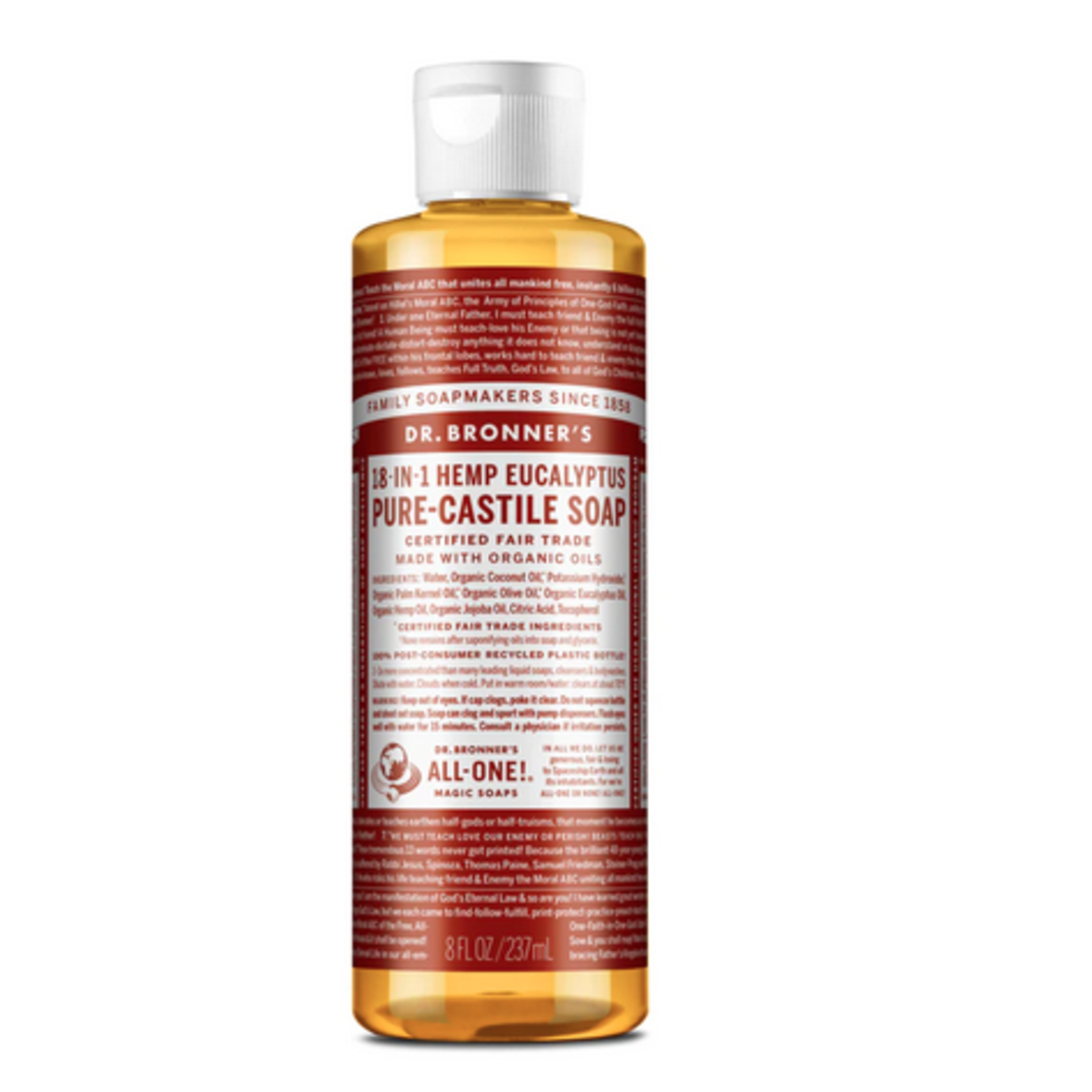Dr Bronners Dr Bronners Organic Pure Castile Liquid Soap Eucalyptus 237 ml ( Brown)