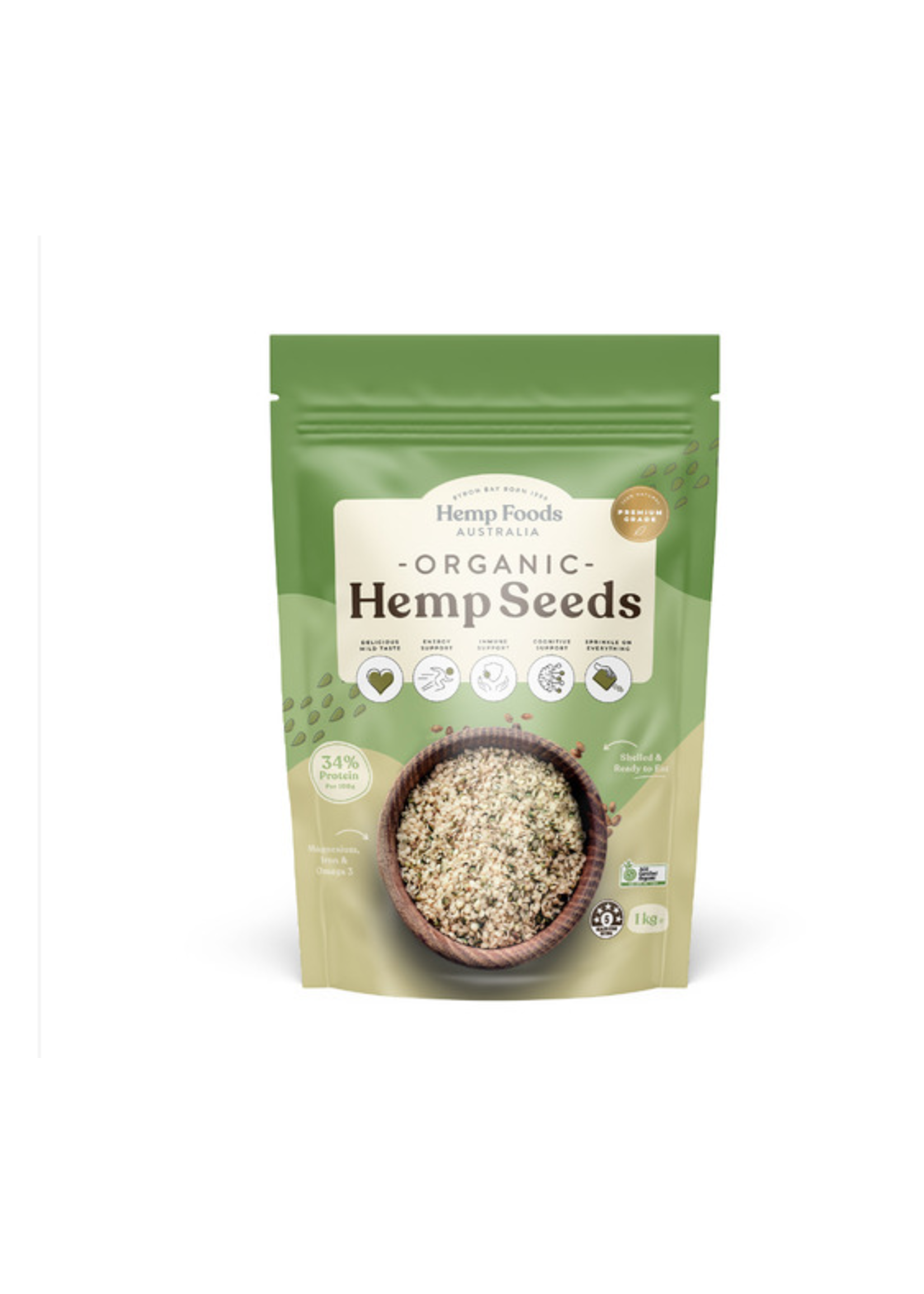 Hemp Foods Australia ( Essential Hemp) Hemp Foods Australia Organic Hemp Seeds Hulled 800g