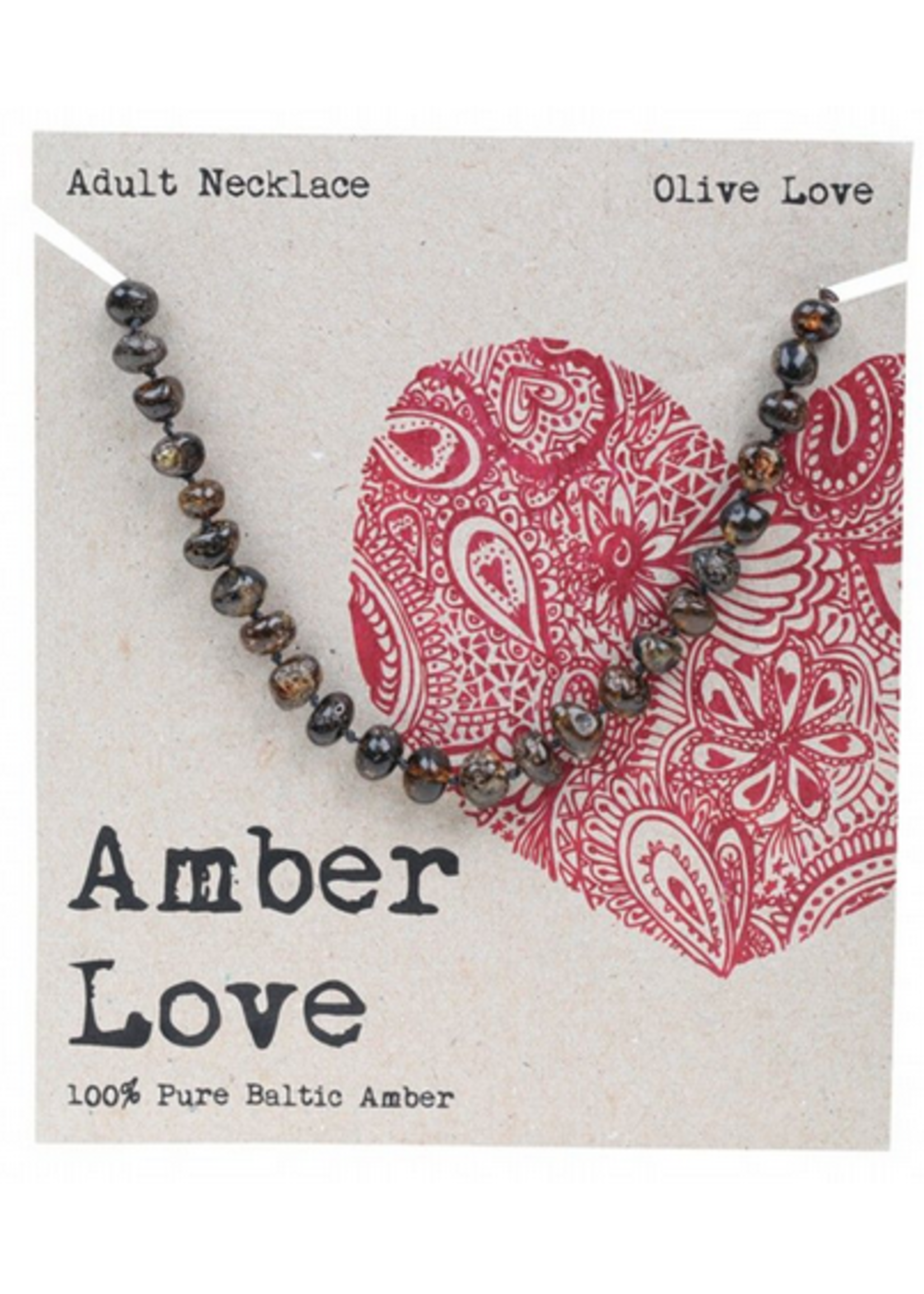 Amber Love Amber Love Amber Olive Love Adult Necklace