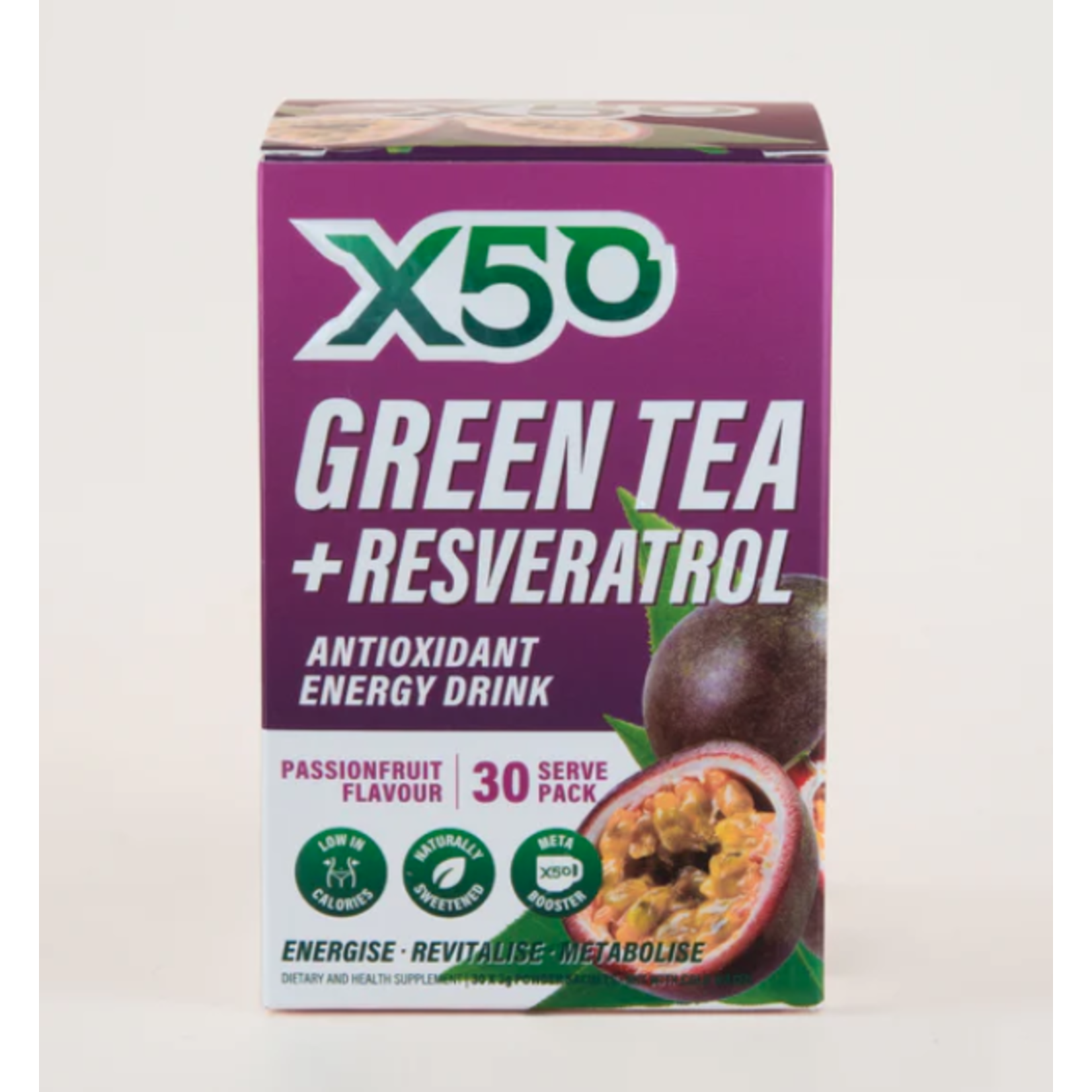 X50 Green Tea + Resveratrol  Passionfruit 30 serves