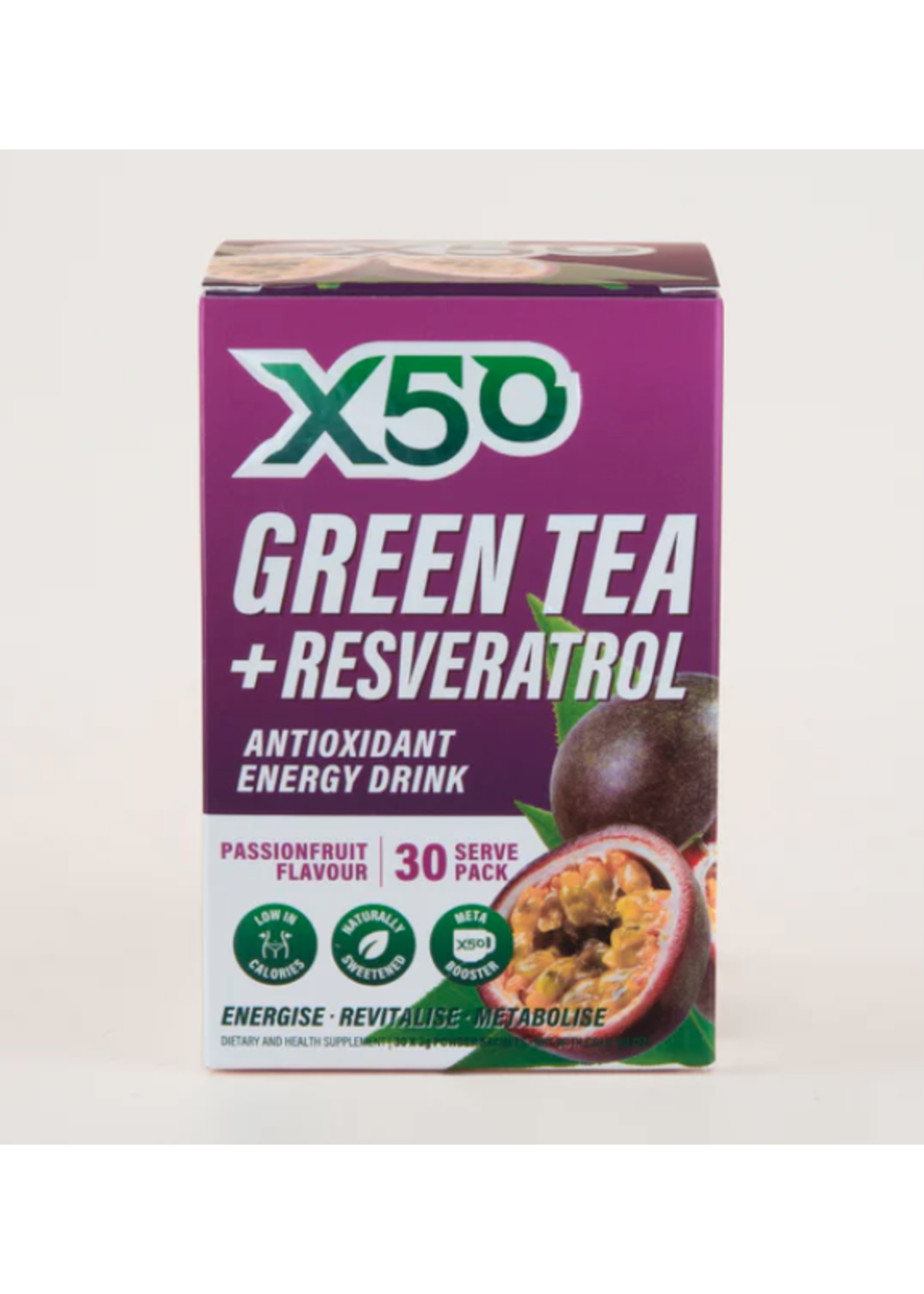X50 Green Tea + Resveratrol  Passionfruit 30 serves