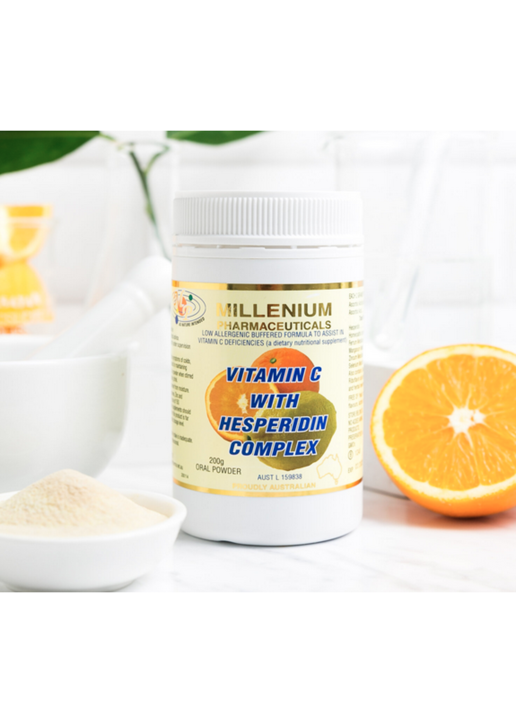 Millienium Pharnaceuticals Millenium Pharmaceuticals Vitamin C with Hesperidin 200gm
