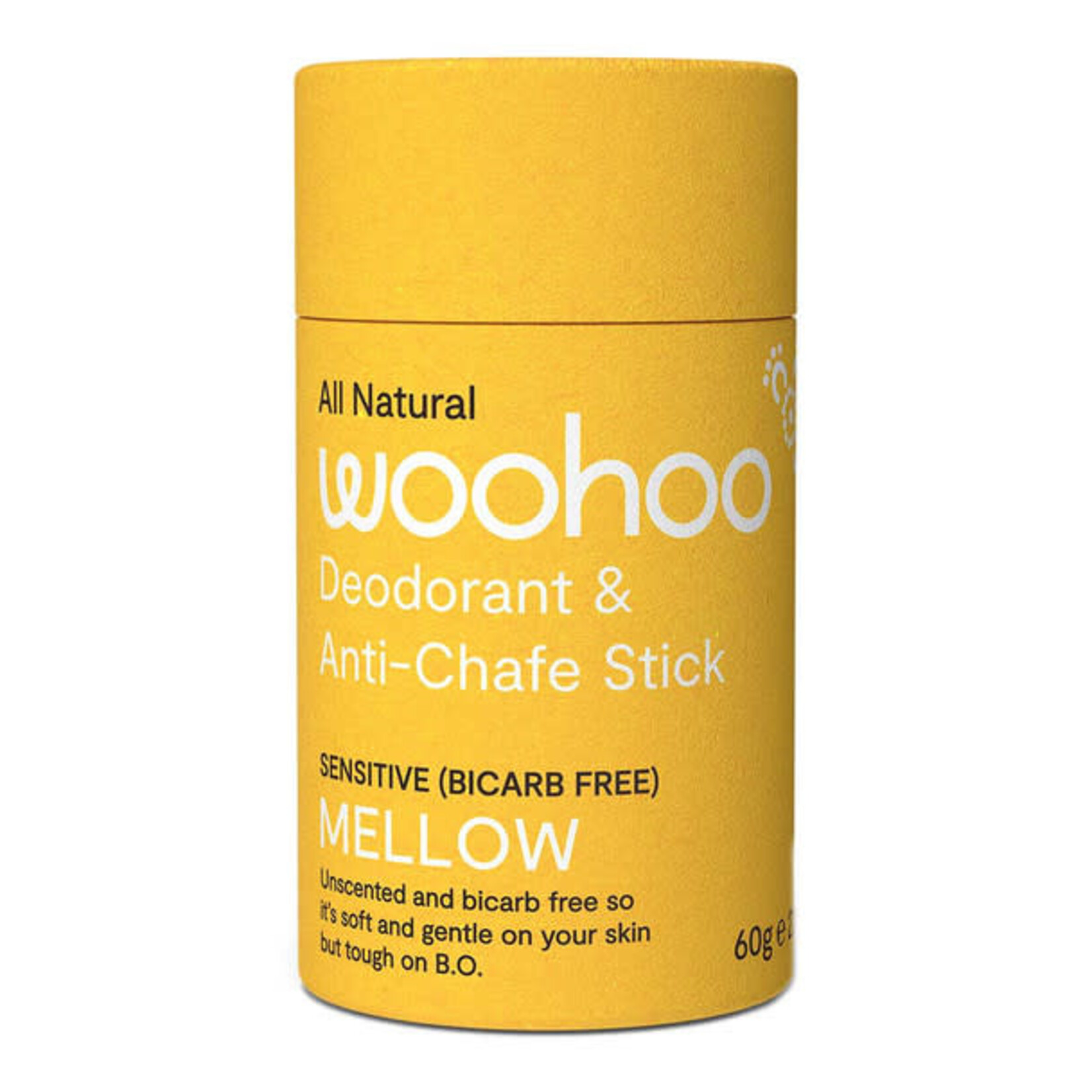 Woohoo Woohoo Deodorant & Anti-Chafe Stick 60g Mellow (Sensitive - Bicarb Free)