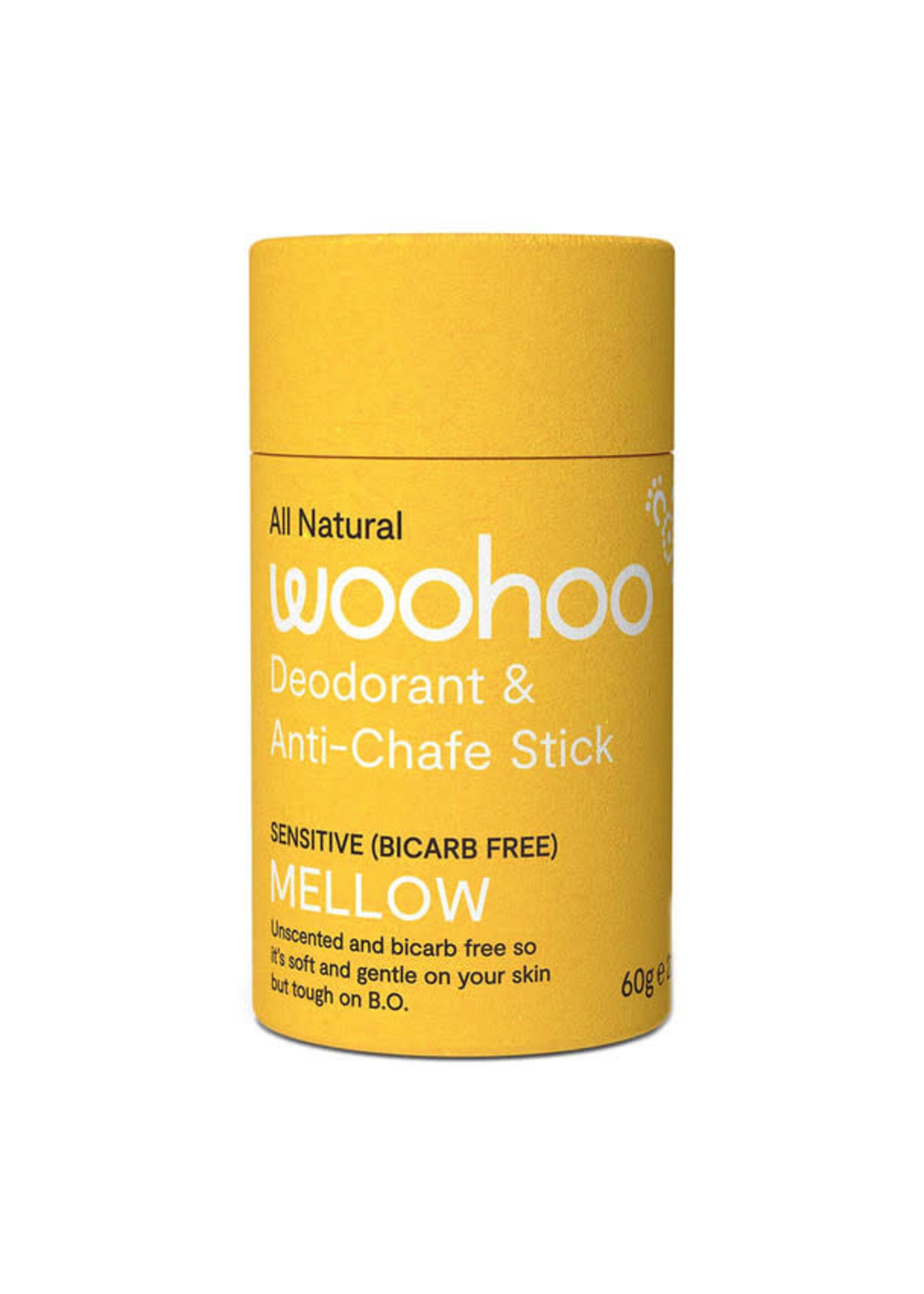 Woohoo Woohoo Deodorant & Anti-Chafe Stick 60g Mellow (Sensitive - Bicarb Free)