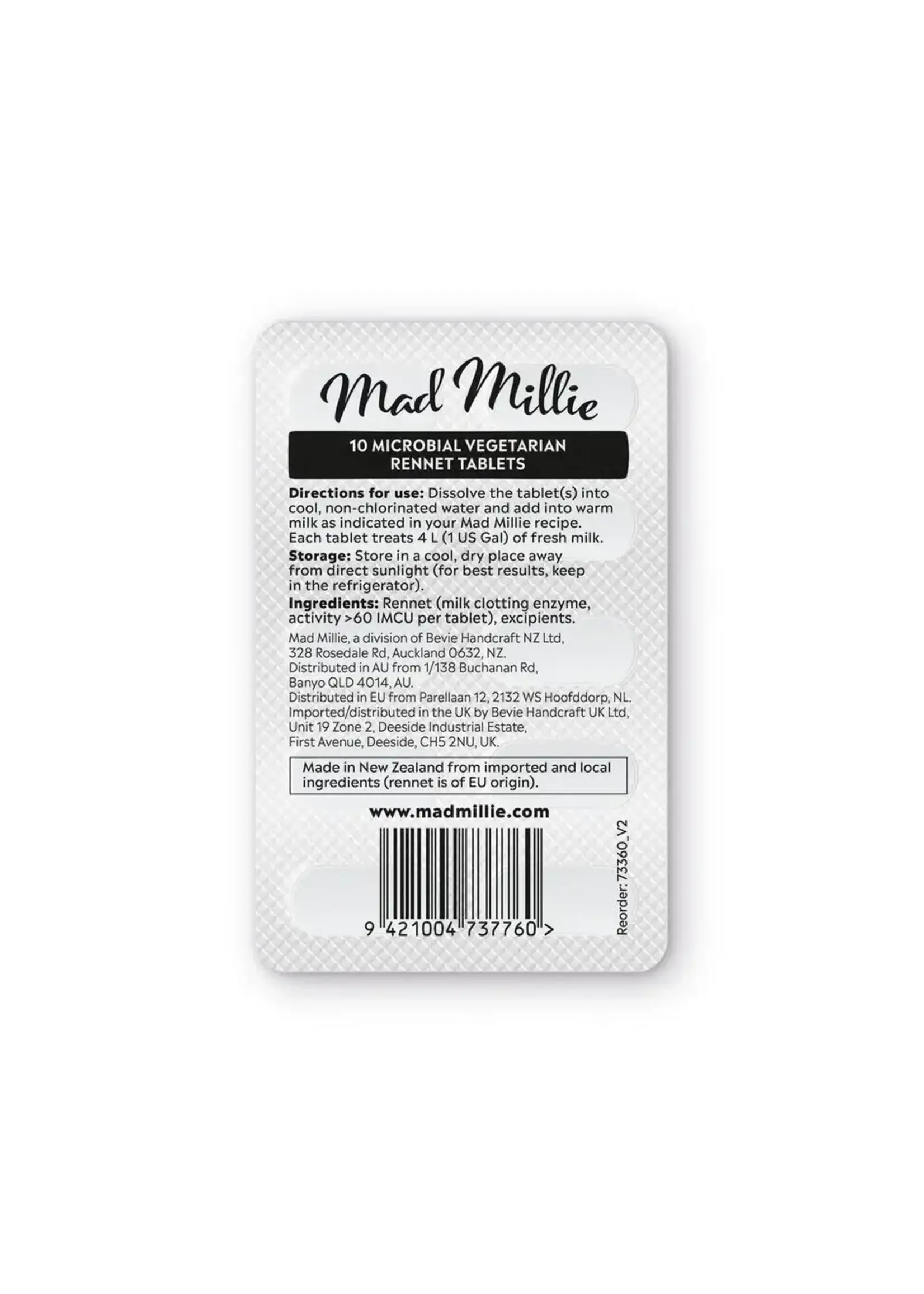 mad millie Mad Millie 4 L Vegetarian Rennet (tablet Strip X 10)